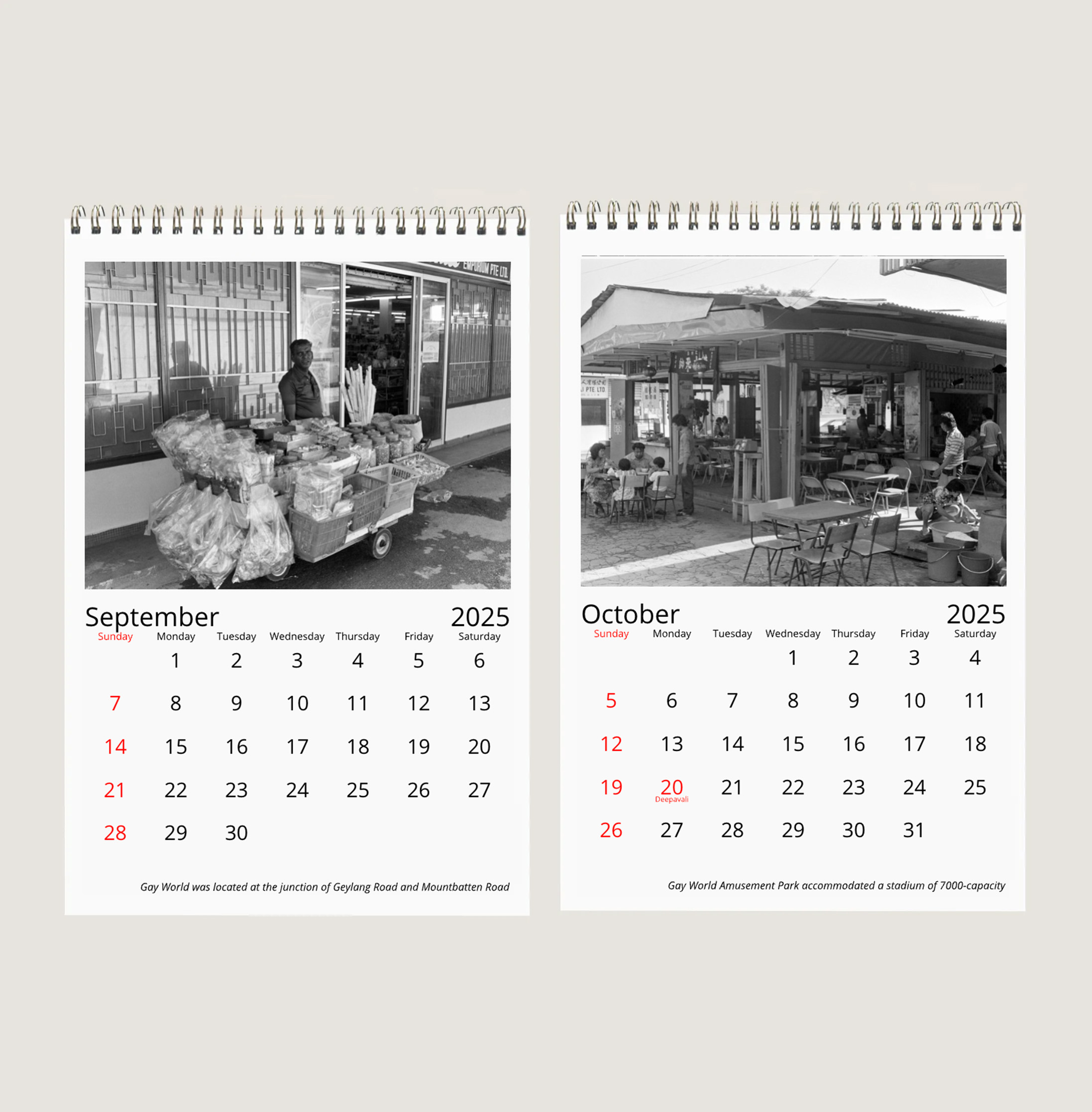 Three Singapore Amusement Parks in the 60s, 70s and 80s Calendar