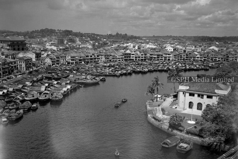 Former Marine Police Station at Empress Place 1955