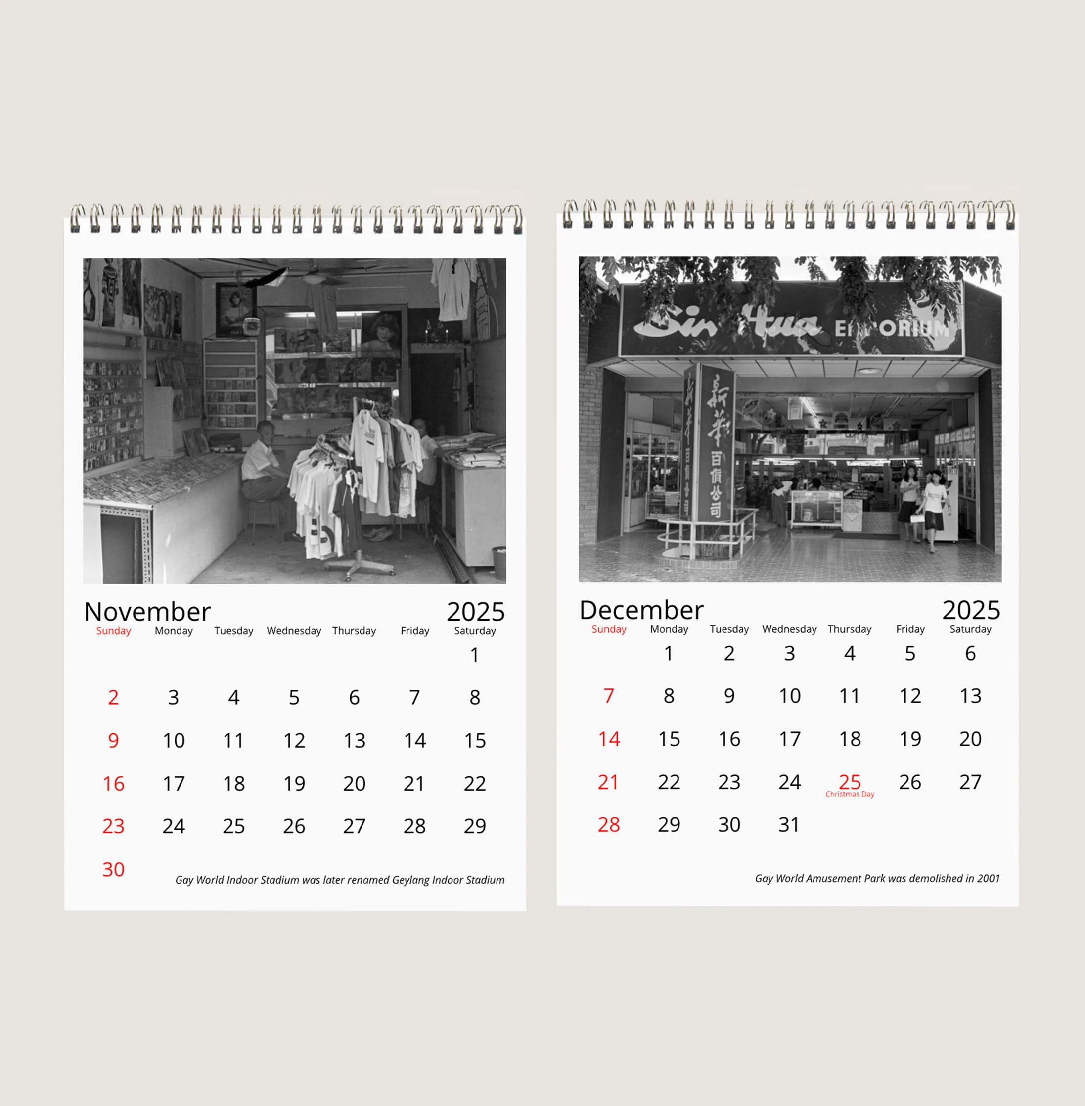 Three Singapore Amusement Parks in the 60s, 70s and 80s Calendar