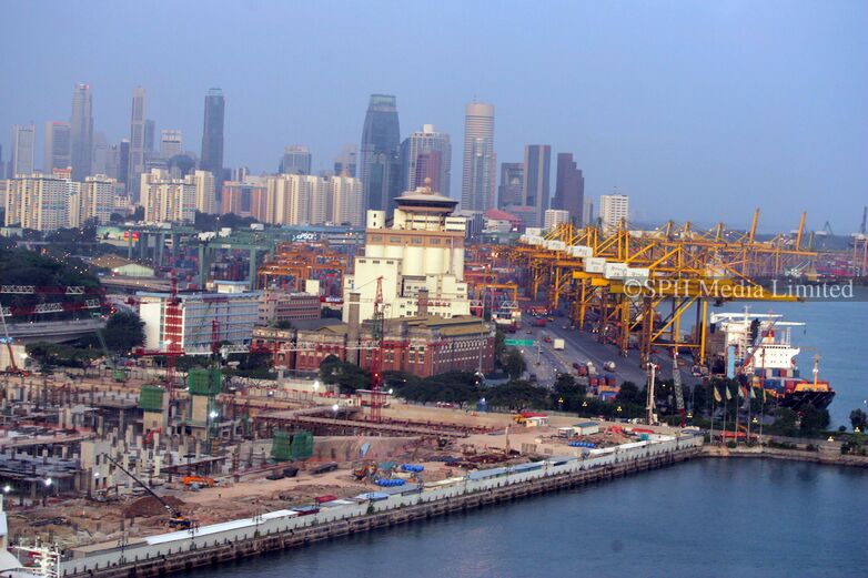 Evening Scene of PSA Port from Mt Faber Cable Car 2004-My Sg Memories