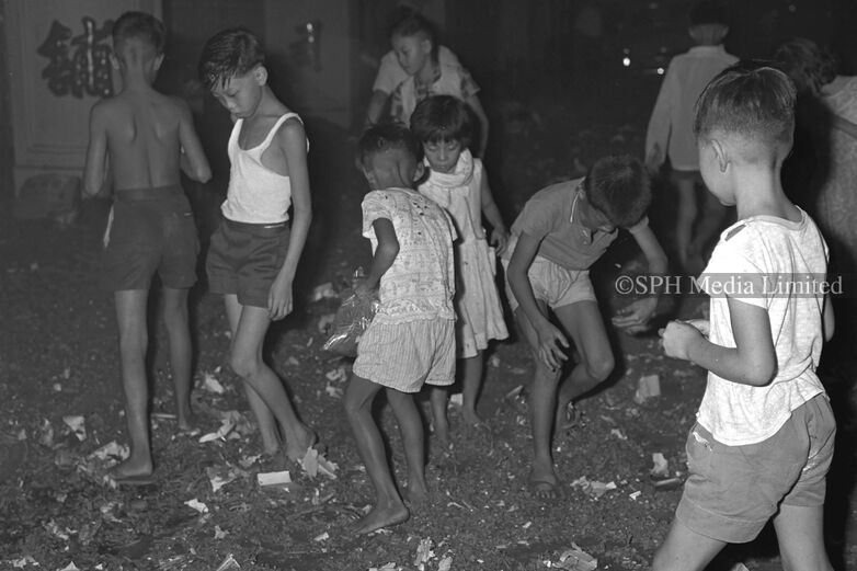 Children Playing in the Ashes of Fire Crackers 1967-My Sg Memories