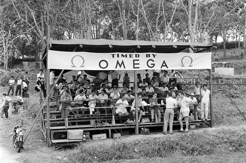 Timekeepers at the Singapore Grand Prix 1961 Mug