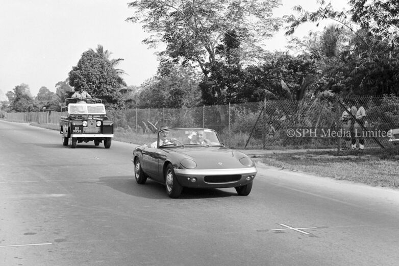 Arrival of Yang di-Pertuan Negara in a Lotus Elan 1964-My Sg Memories
