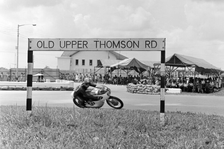 Team Yamaha's Fumio Ito at the Circus Hairpin 1964-My Sg Memories
