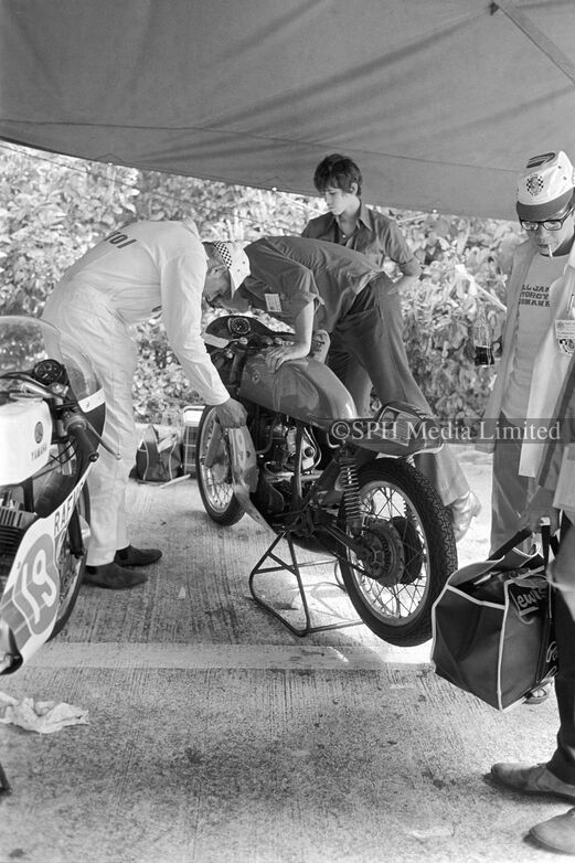 Scrutineering a Motorcycle at the Paddock 1972