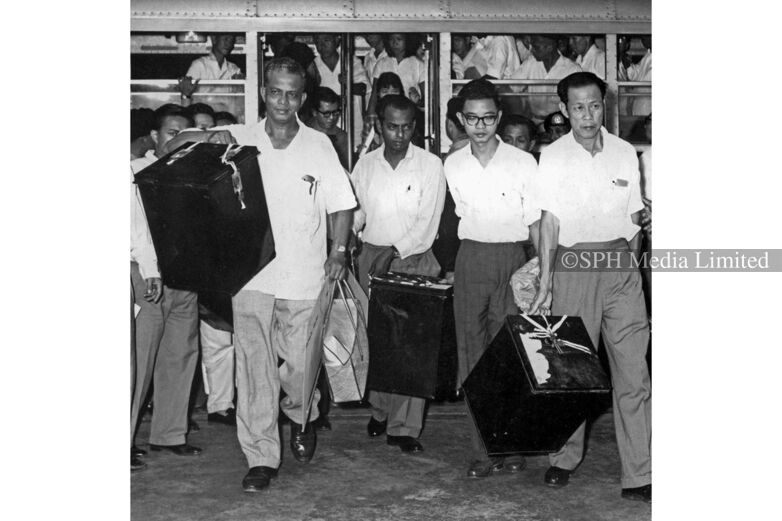 Ballot boxes, 1962 Print