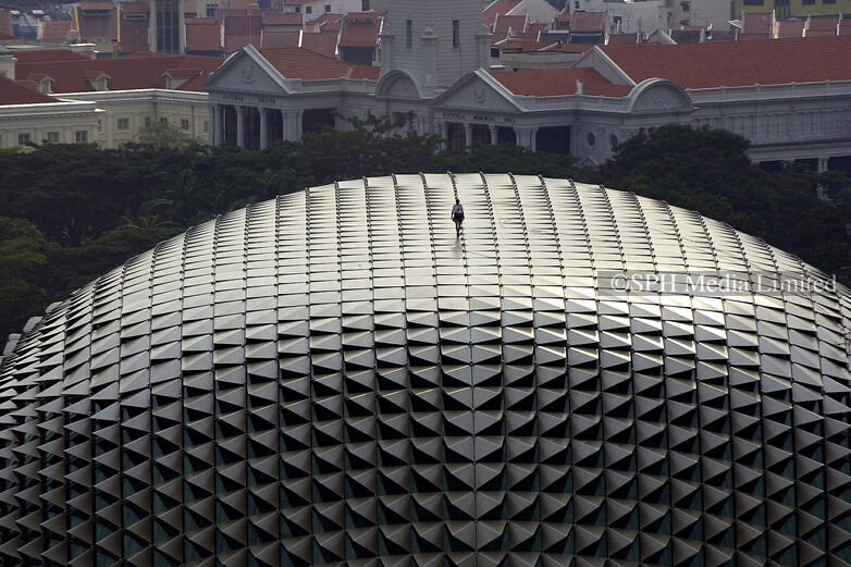 Man on Esplanade roof, 2002 Print