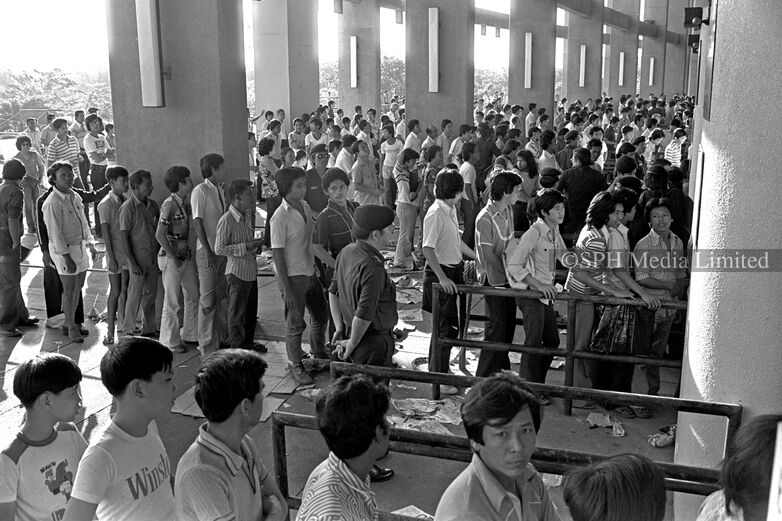 Queuing for Malaysia Cup tickets, 1978 Print
