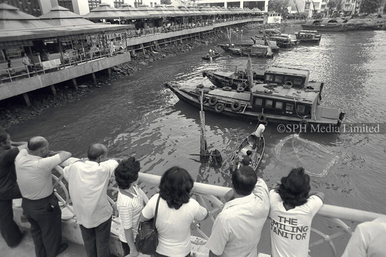 Fishing in Singapore River, 1981 Print