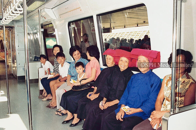 Samsui women on MRT, 1987 Print