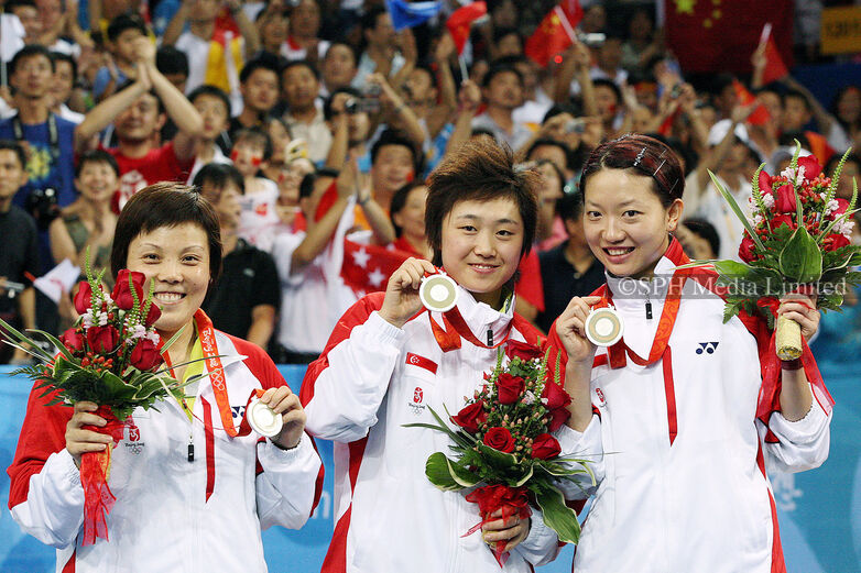 Singapore paddlers at Beijing Olympics 2008 Print