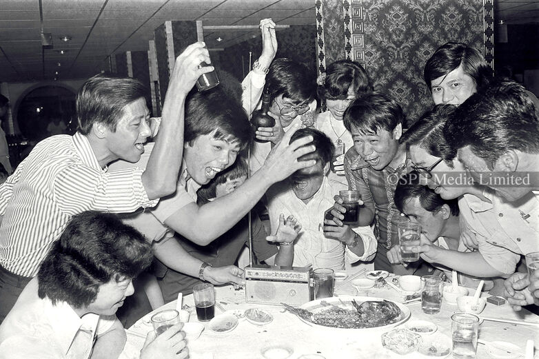 Following Malaysia Cup game over radio at a wedding dinner, 1977 Print