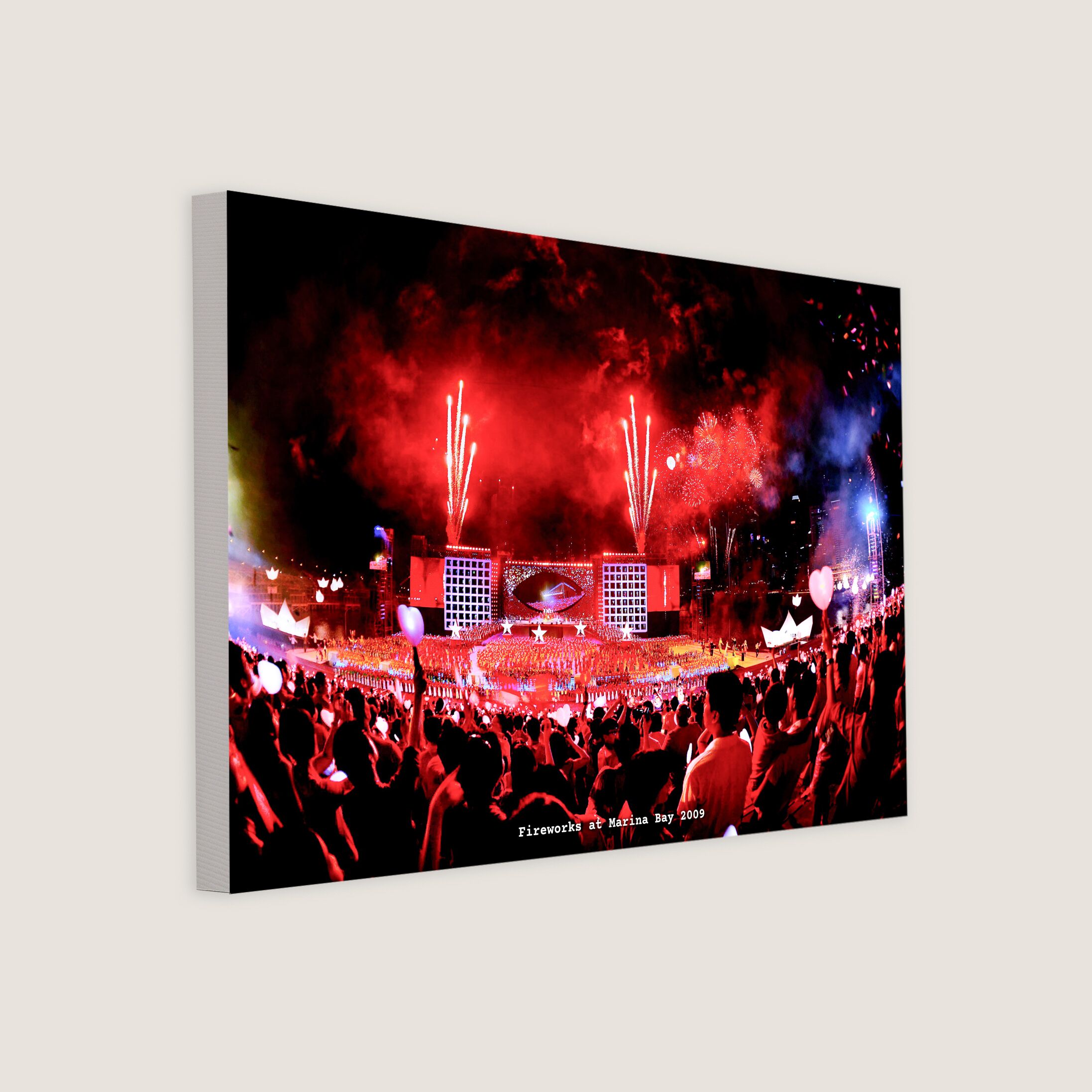 Fireworks at Marina Bay 2009 Canvas