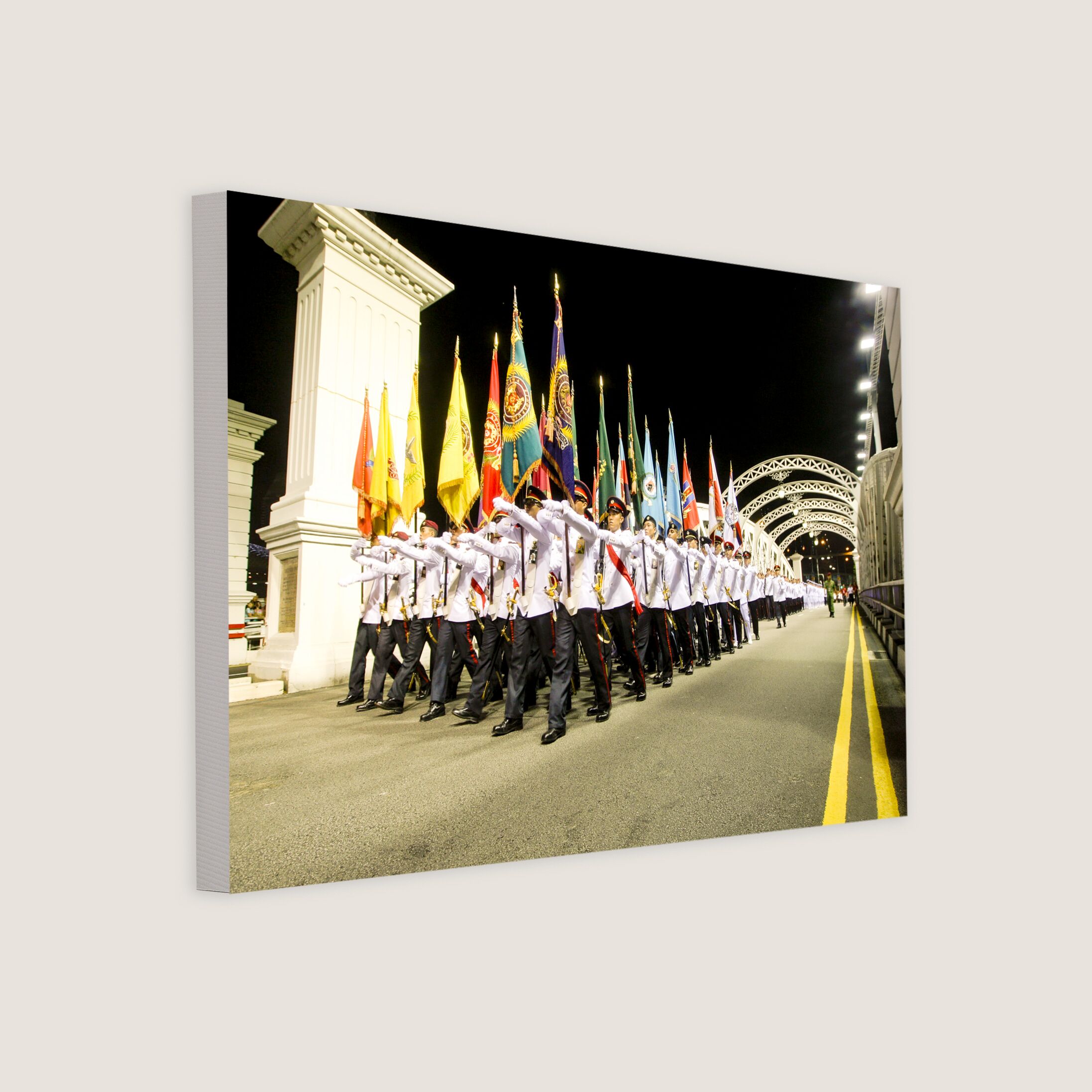 Colours Party Marching Along the Anderson Bridge 2009 Canvas