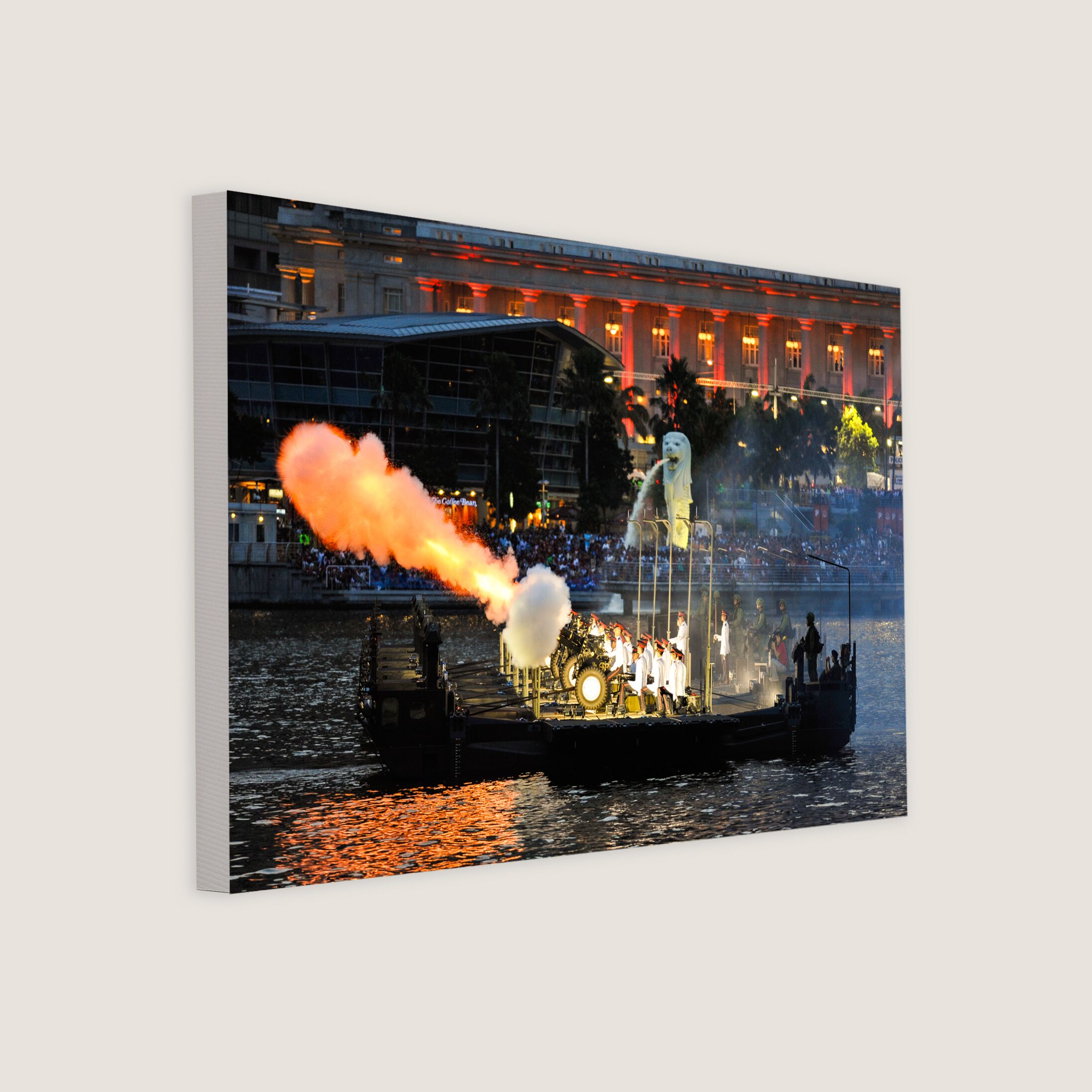 Gun Salute at Singapore River 2009 Canvas