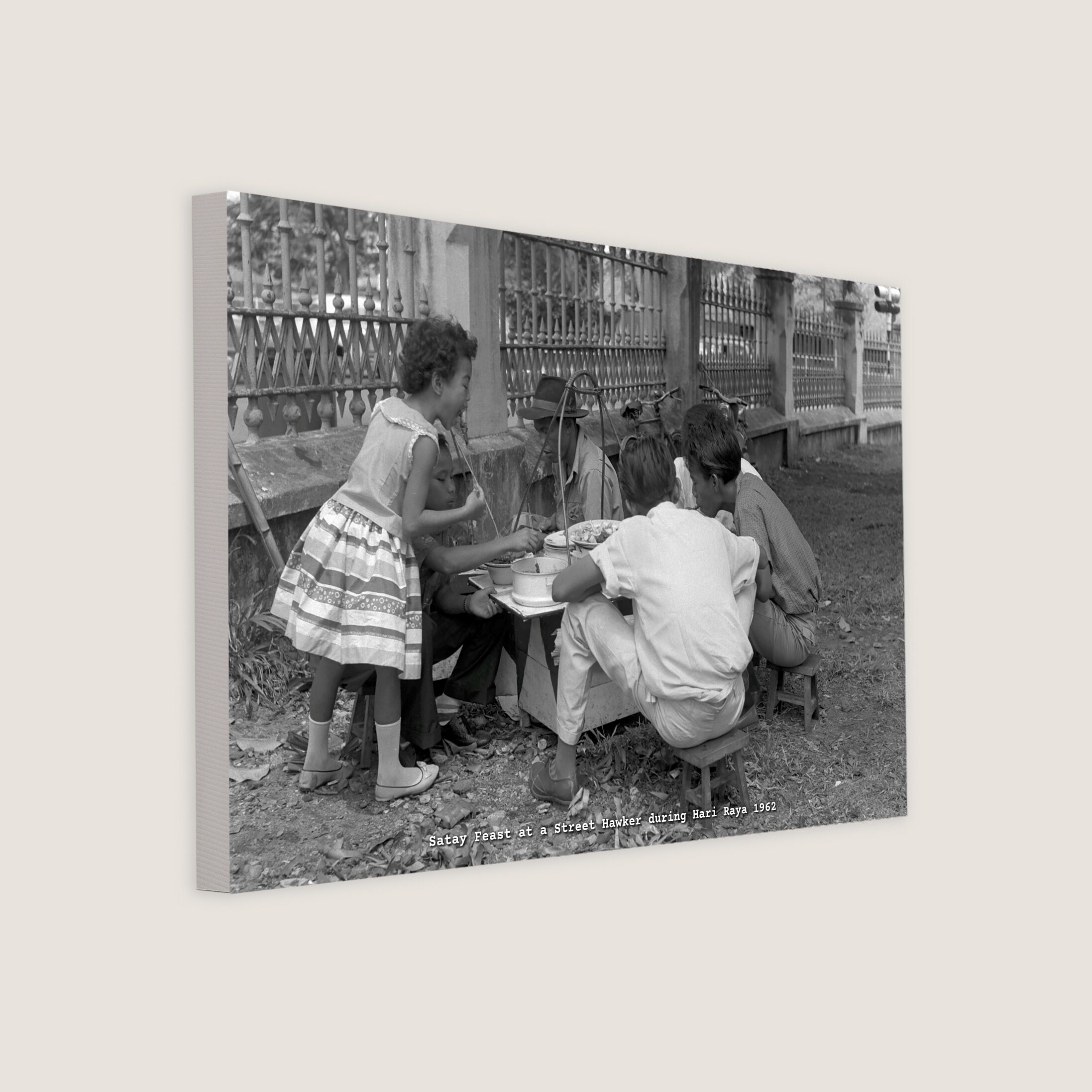 Satay Feast at a Street Hawker during Hari Raya 1962
