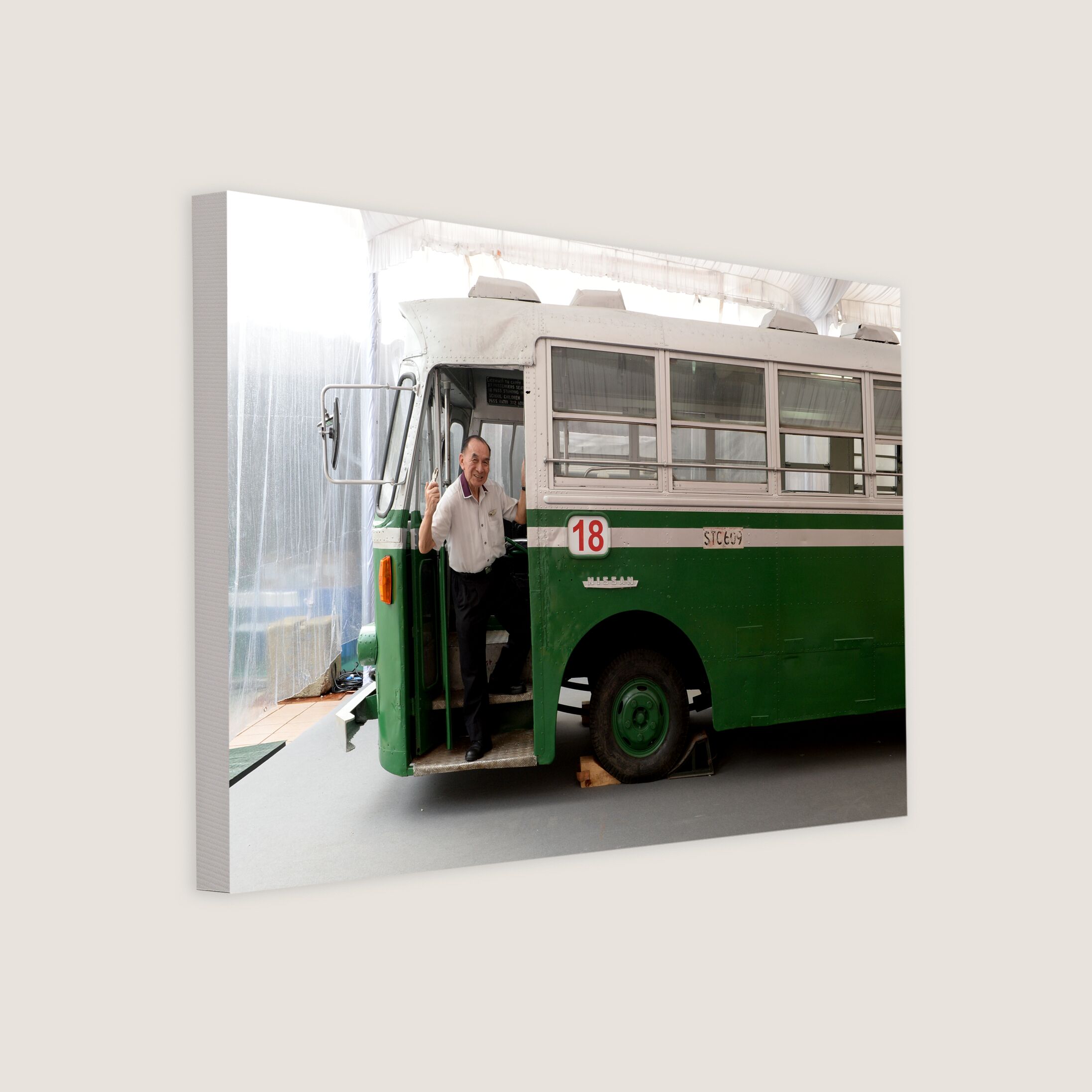 Bus Conductor Posing with a Vintage STC Bus 2016