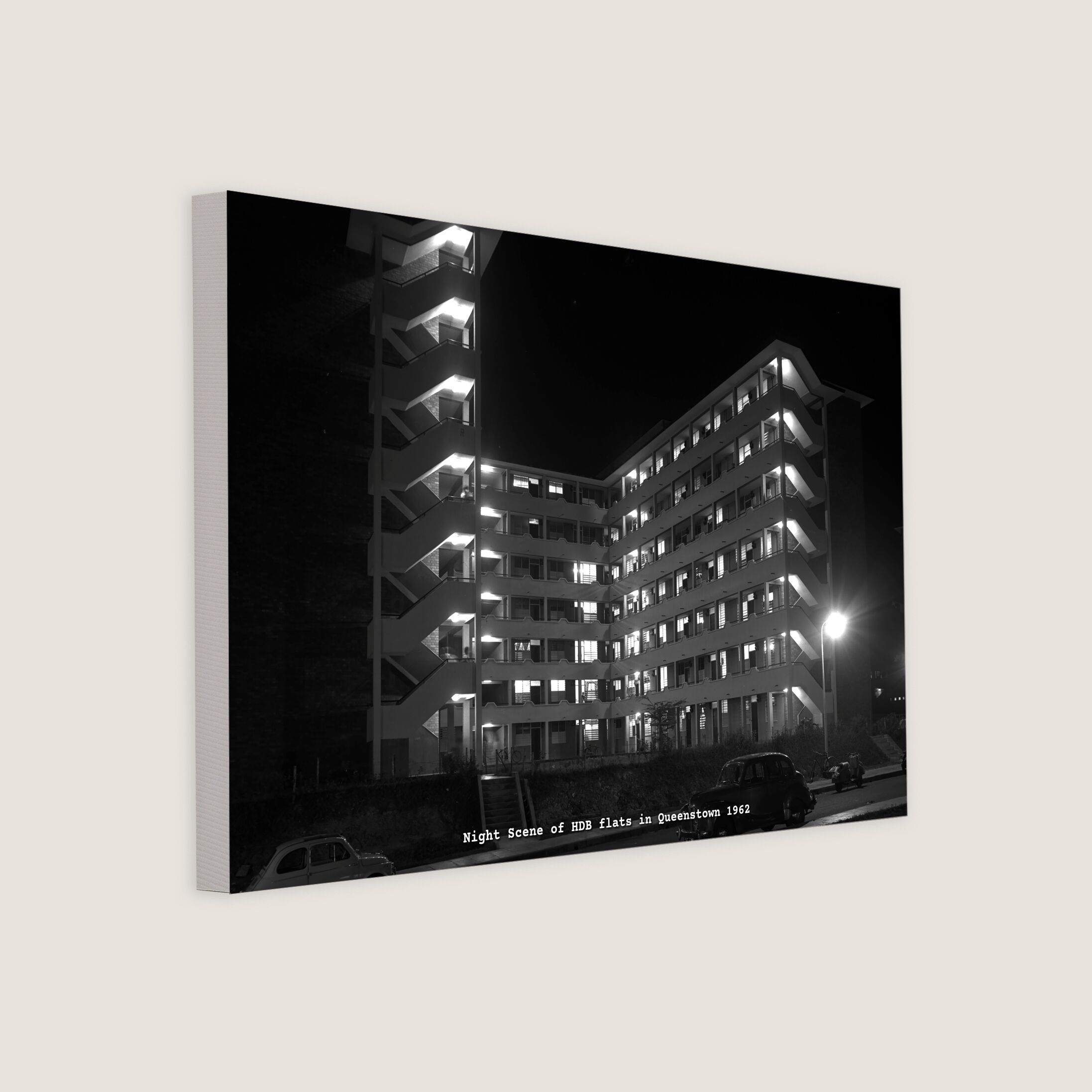 Night Scene of HDB flats in Queenstown 1962
