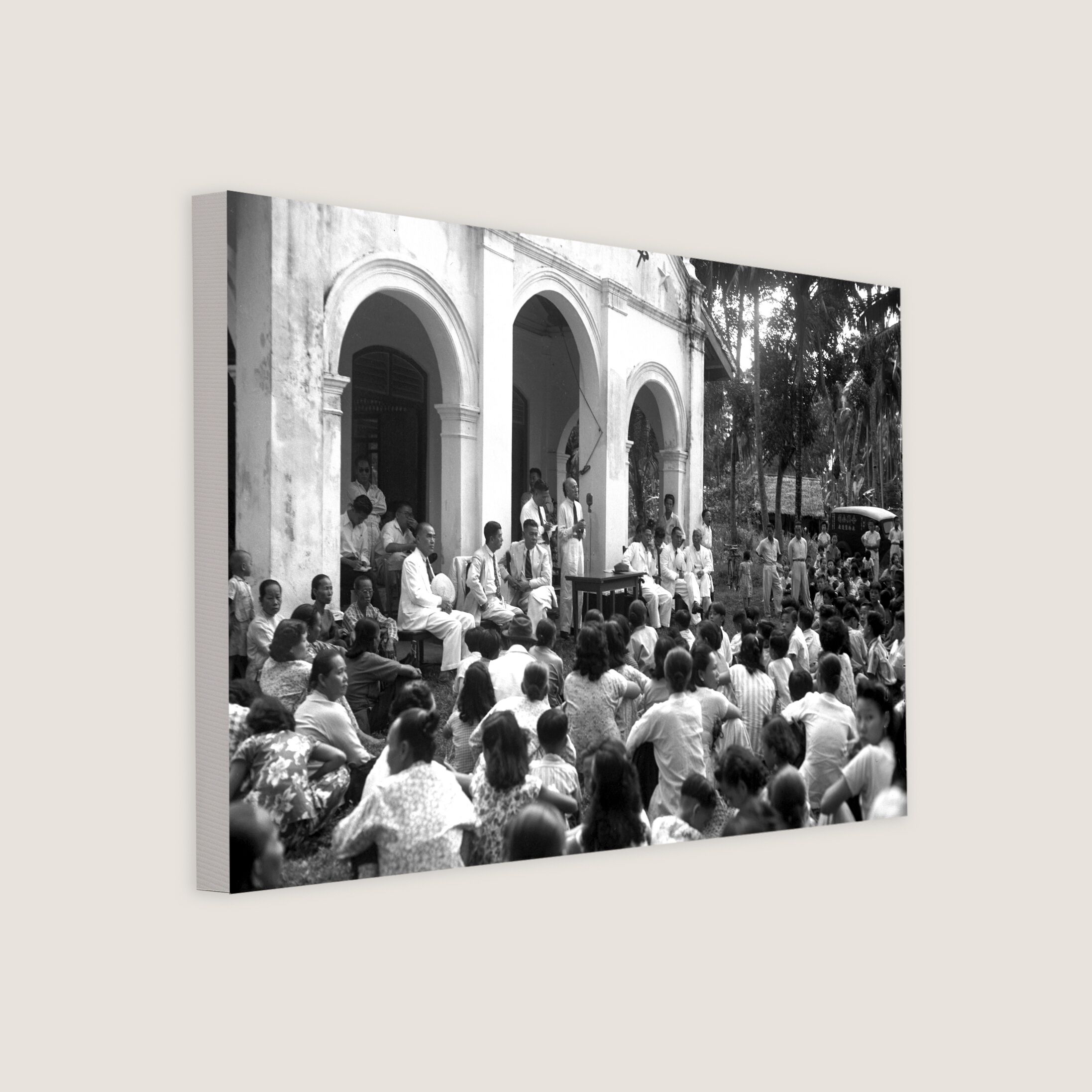 Gathering at Presbyterian Chinese Church 1951 Canvas