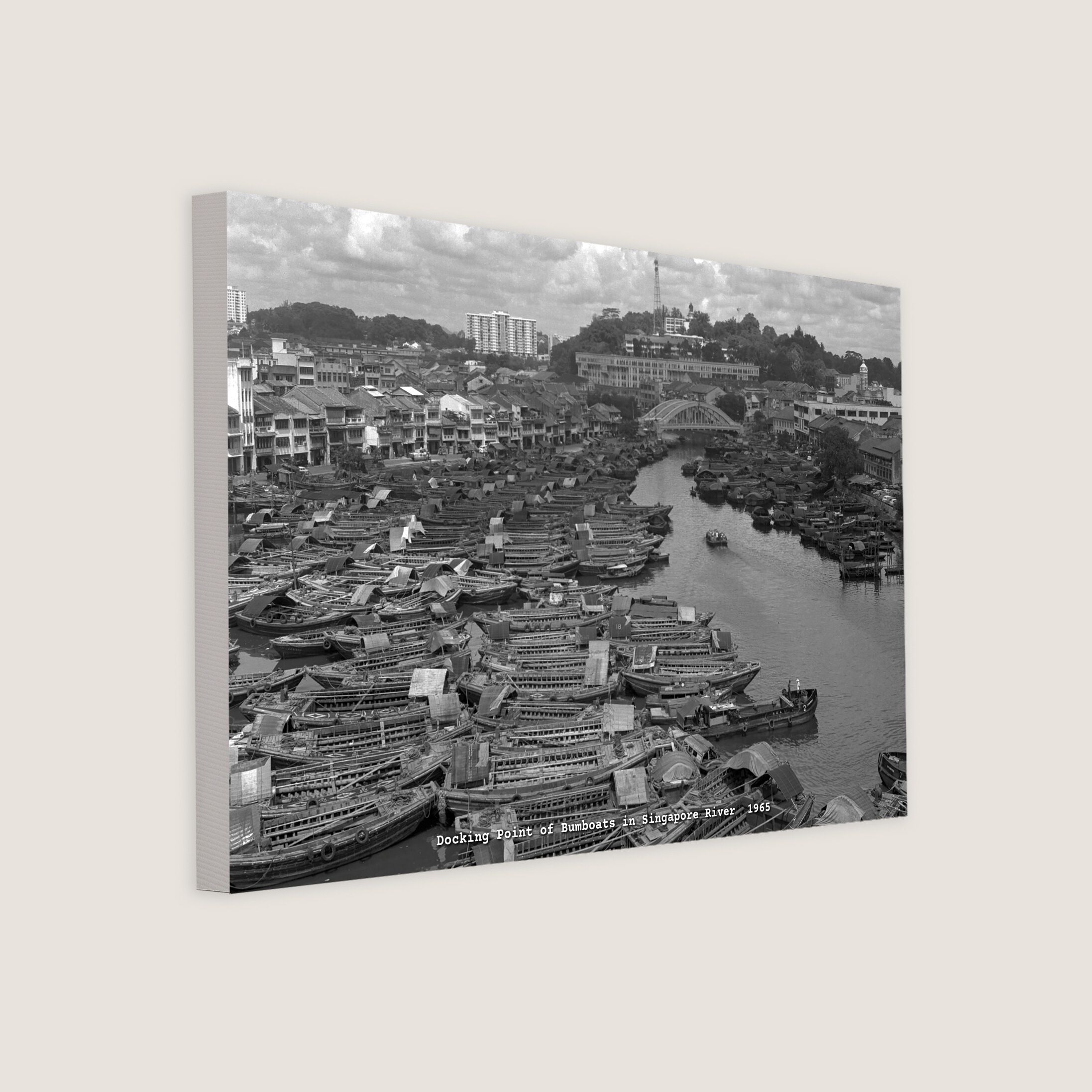 Docking Point of Bumboats in Singapore River 1965