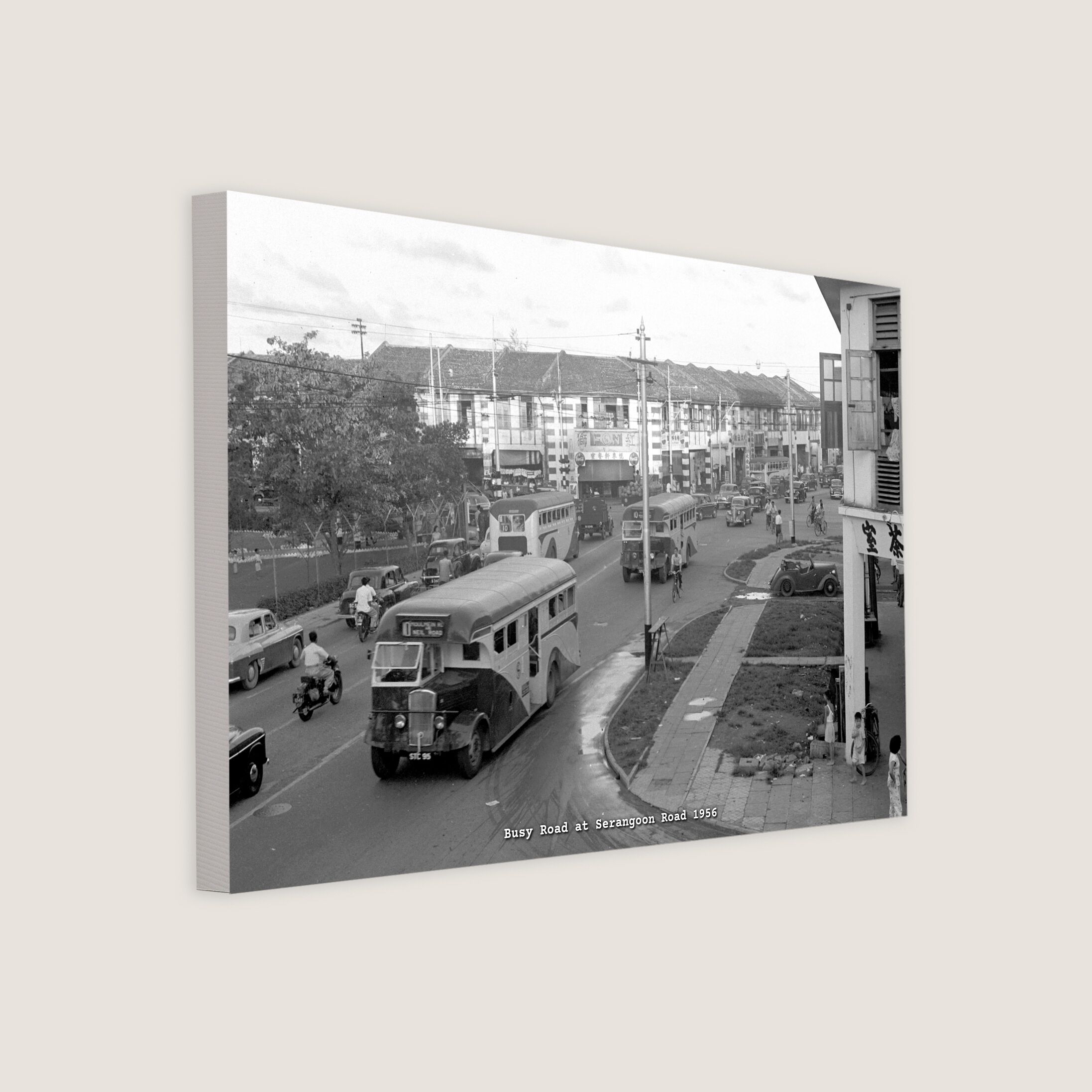 Busy Road at Serangoon Road 1956 Canvas