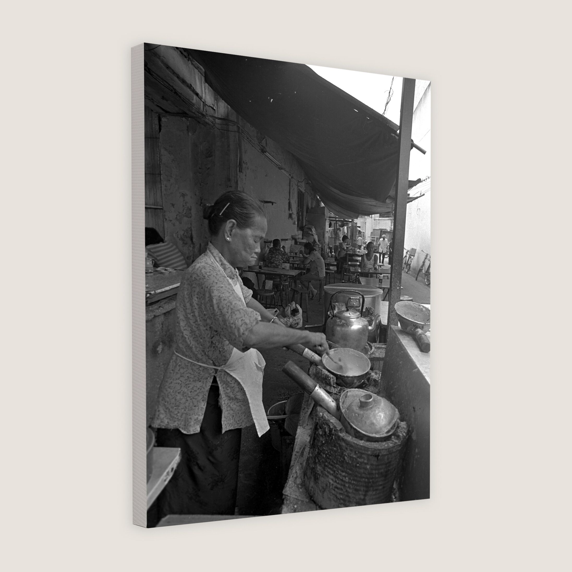 Hawker Selling Porridge on Streets 1983