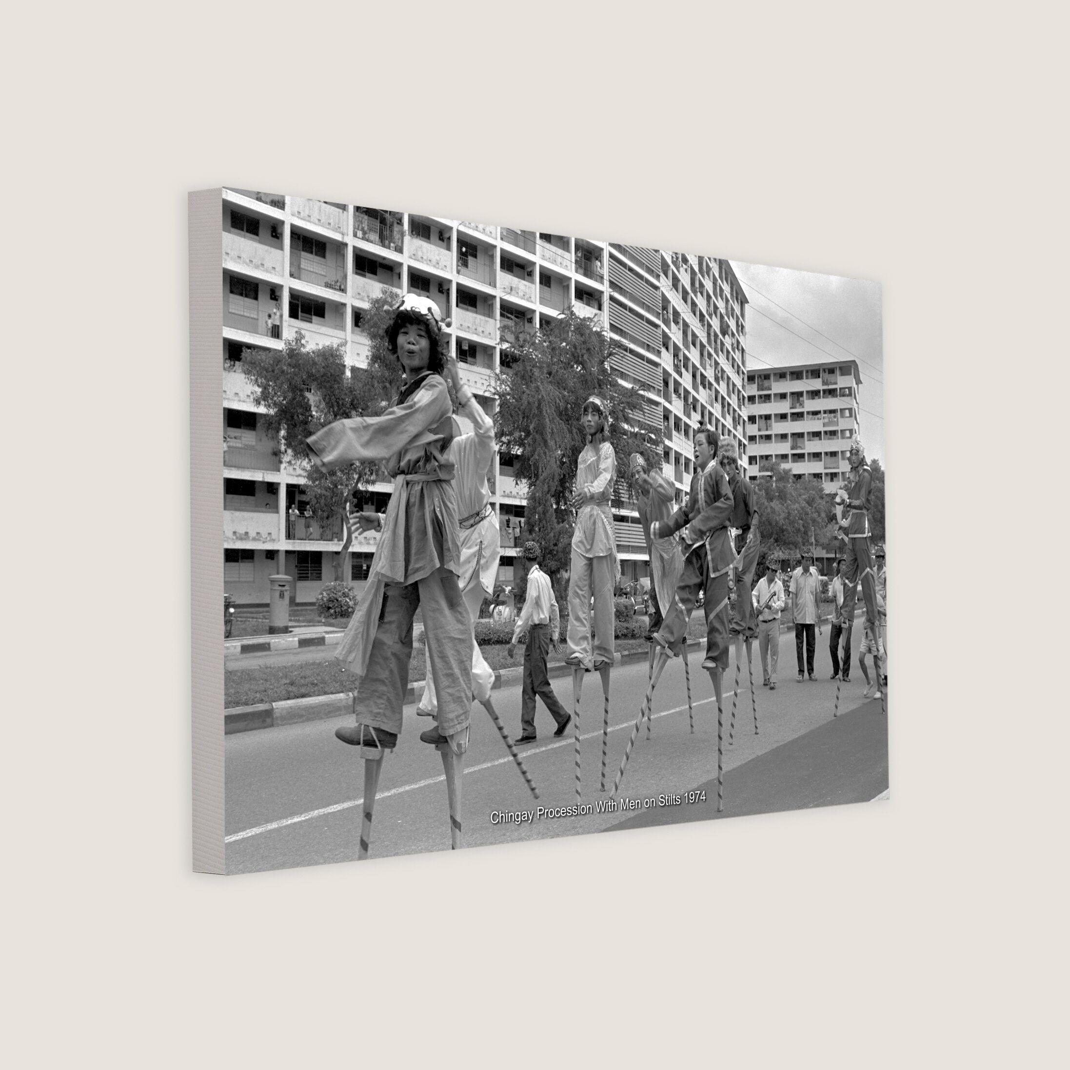 Chingay Procession With Men on Stilts 1974-My Sg Memories