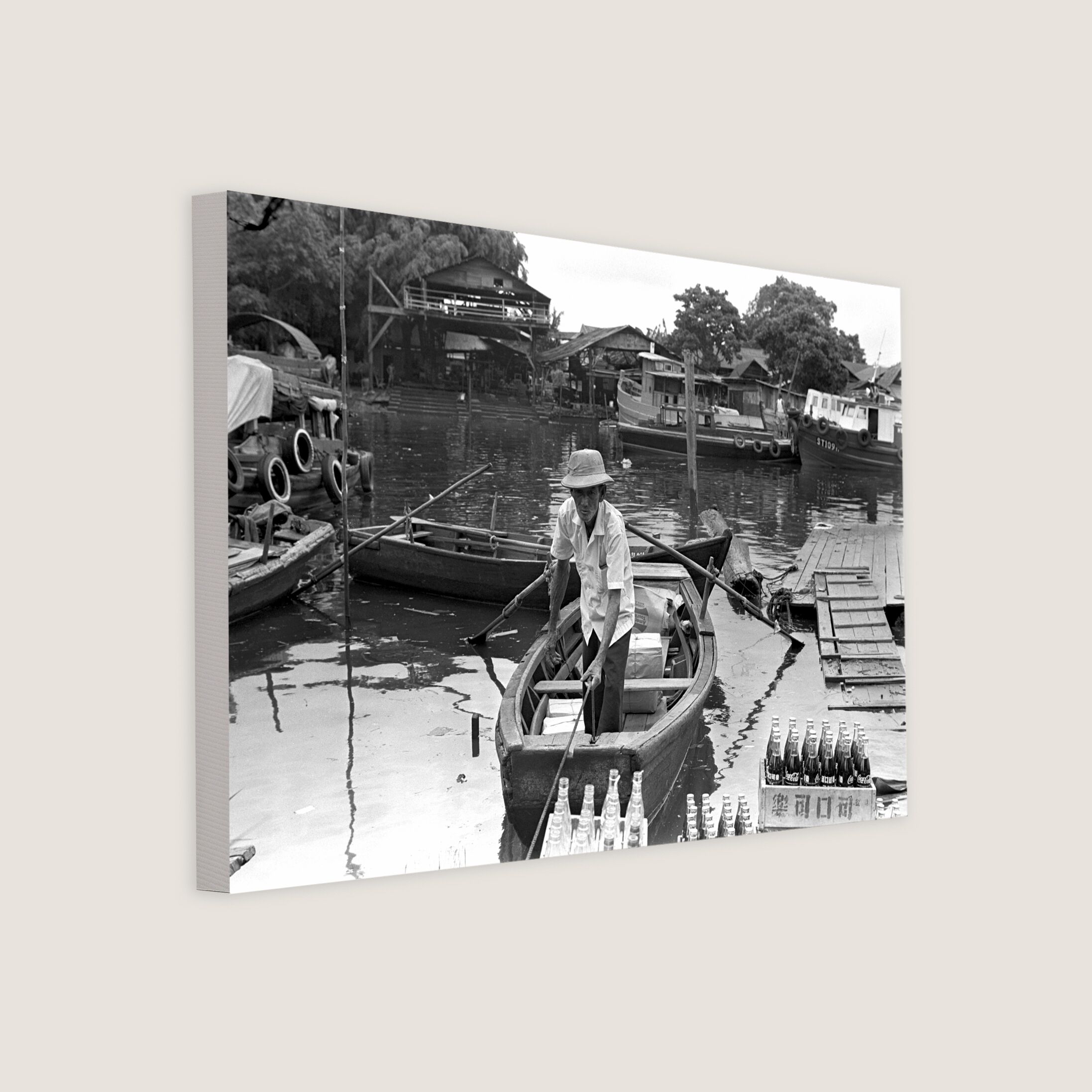 Sampan Selling Drinks at Kallang River 1976-My Sg Memories