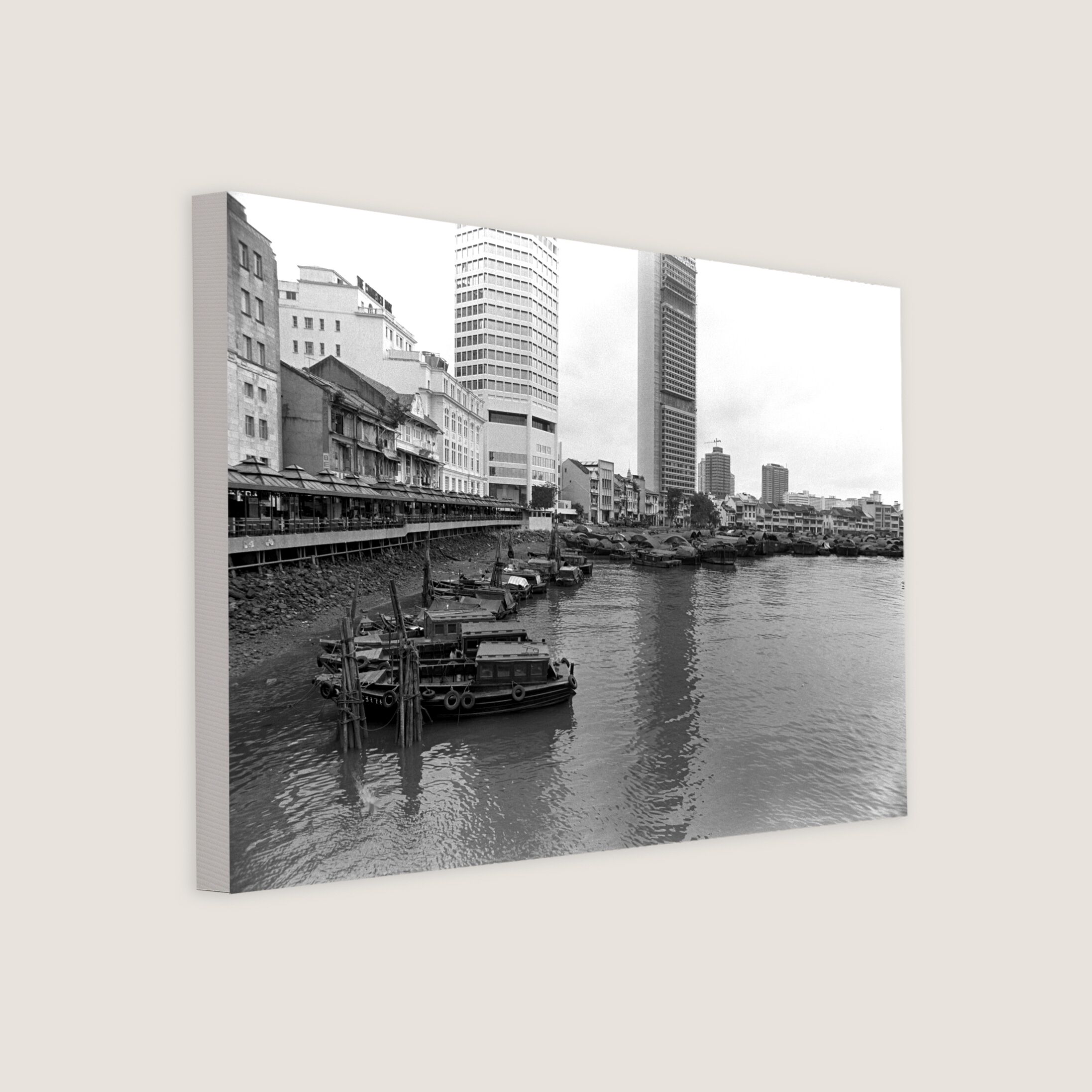 Boats and Sampans at the Singapore River 1976-My Sg Memories