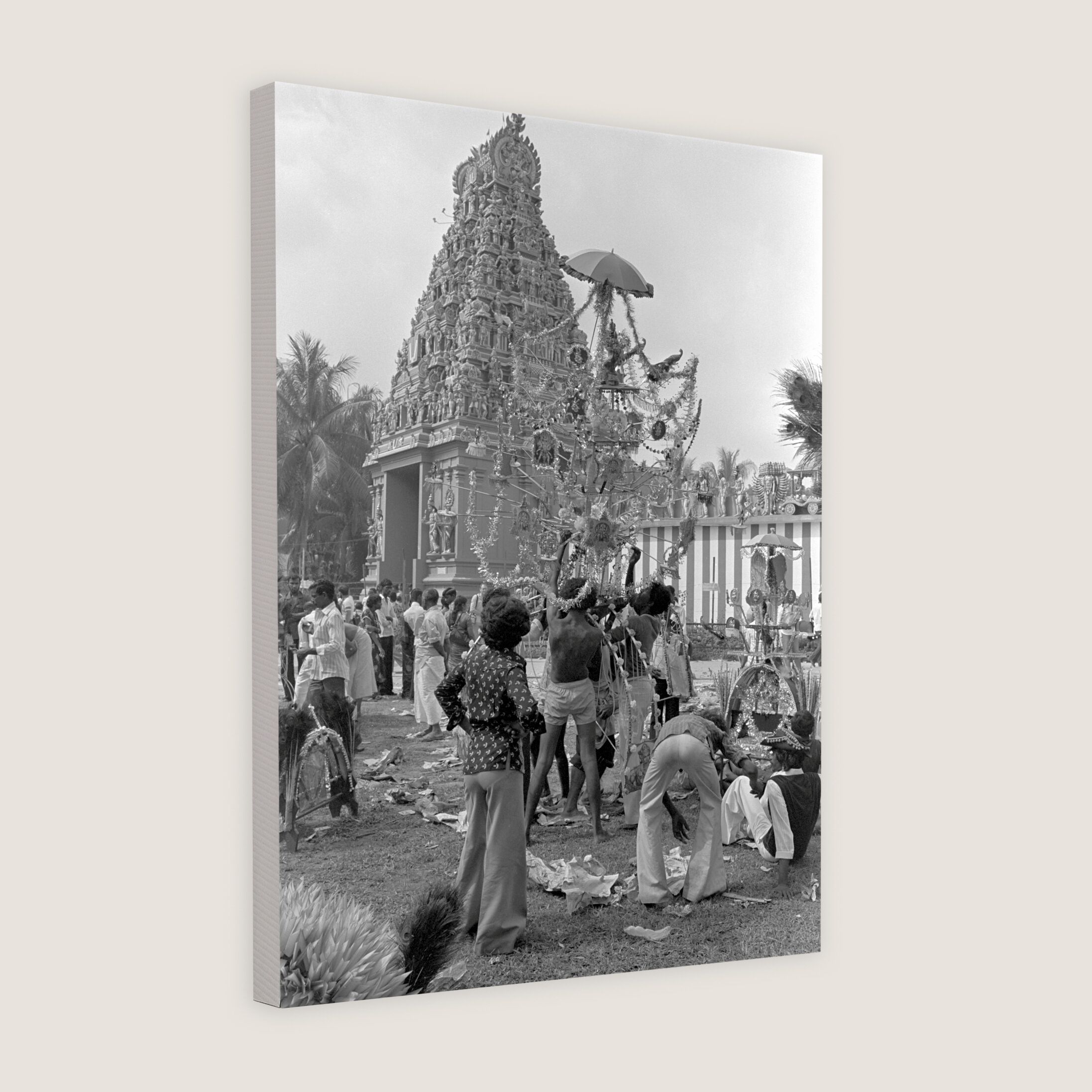 Devotees Outside a Temple During Thaipusam 1980-My Sg Memories
