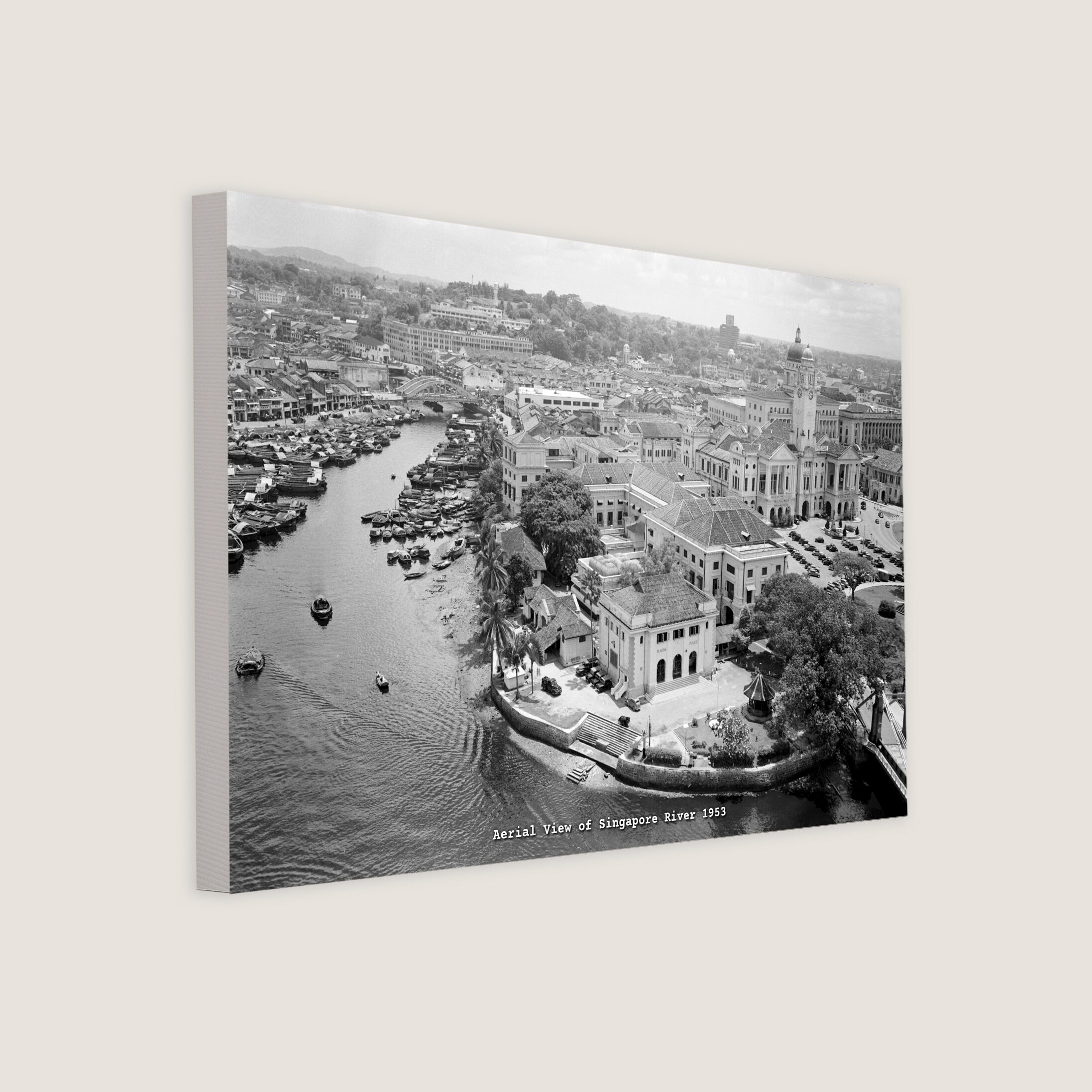 Aerial View of Singapore River 1953-My Sg Memories