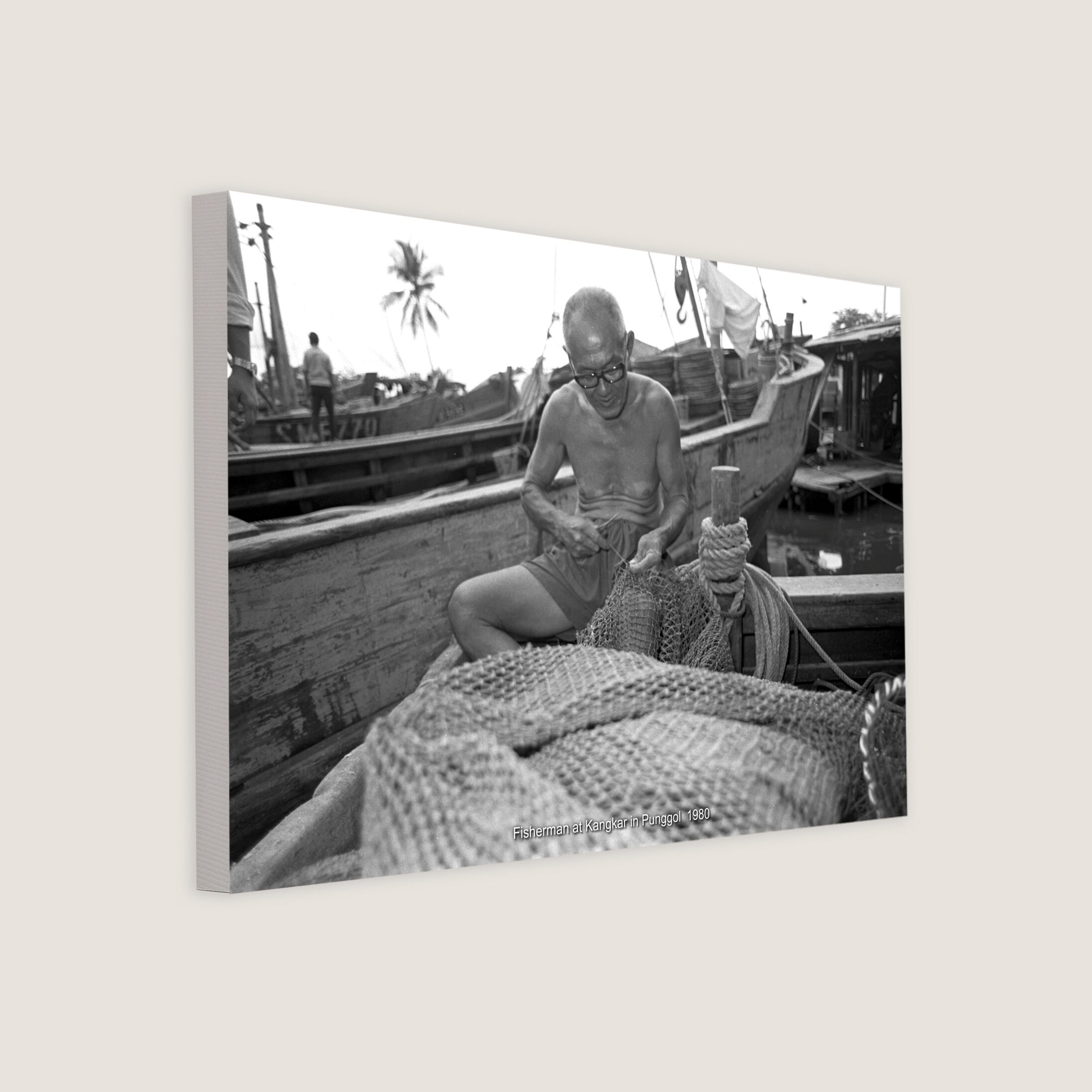 Fisherman at Kangkar in Punggol 1980-My Sg Memories