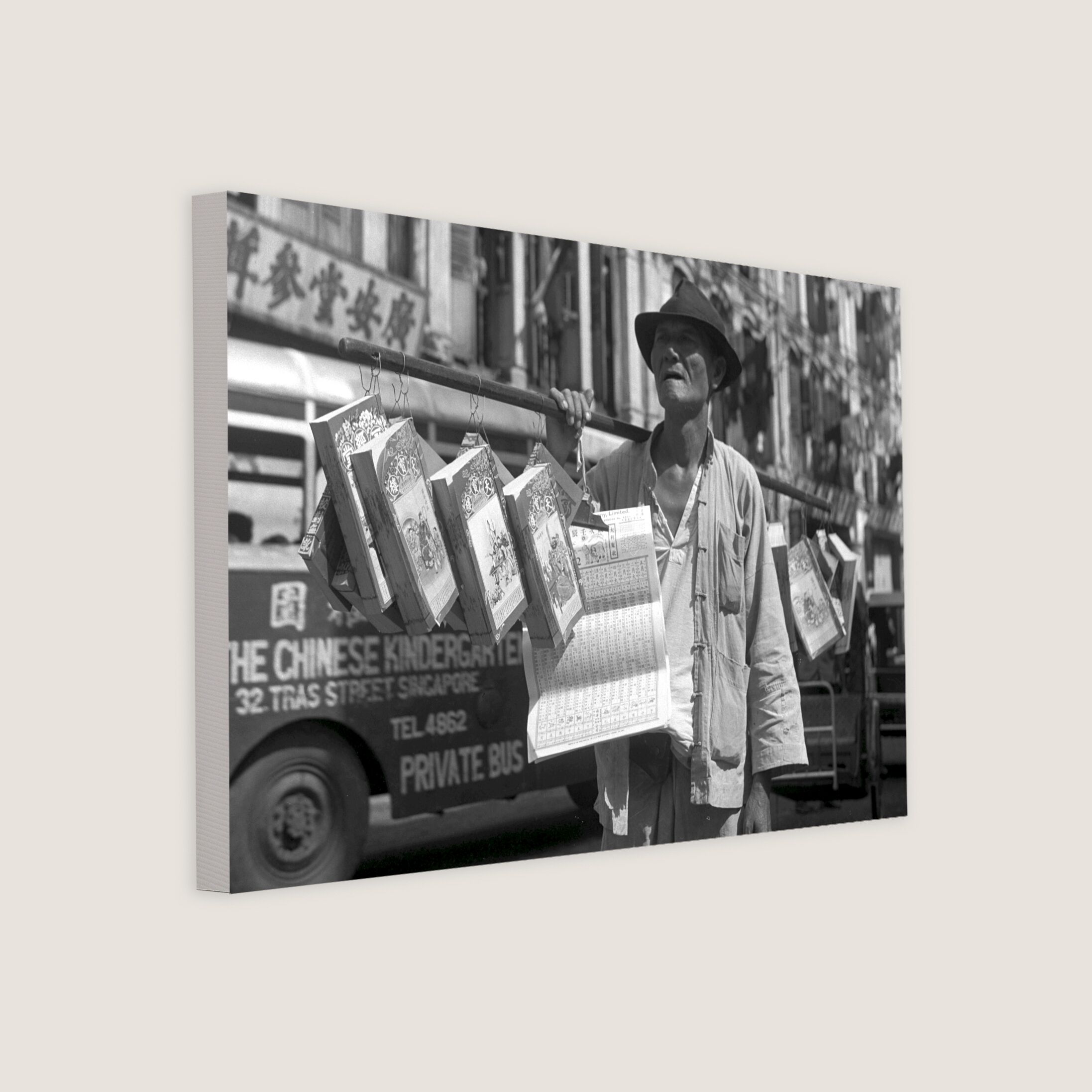 Peddling Chinese Almanacs in Chinatown 1952 Canvas