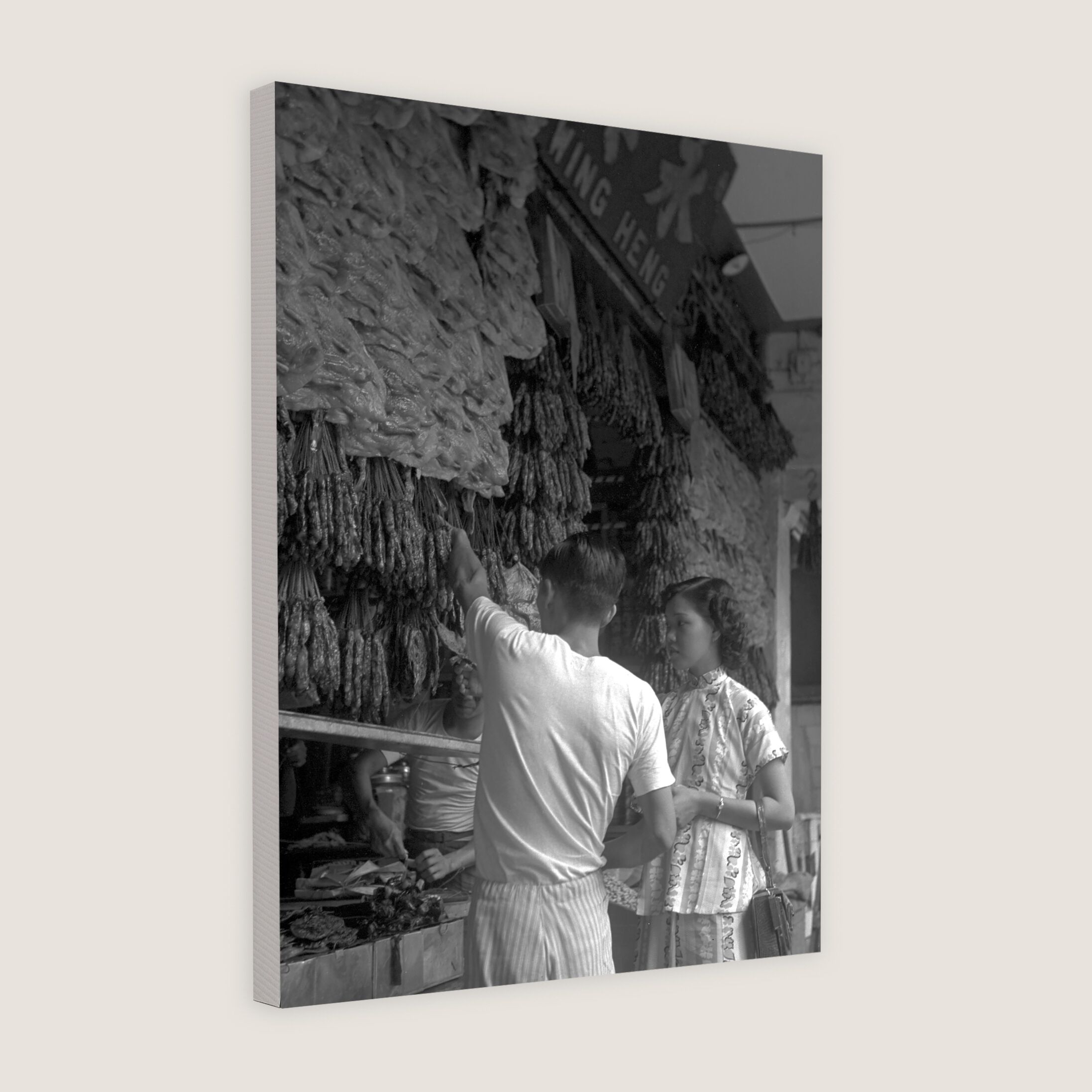 Shopping for Waxed Meat During Chinese New Year 1952-My Sg Memories