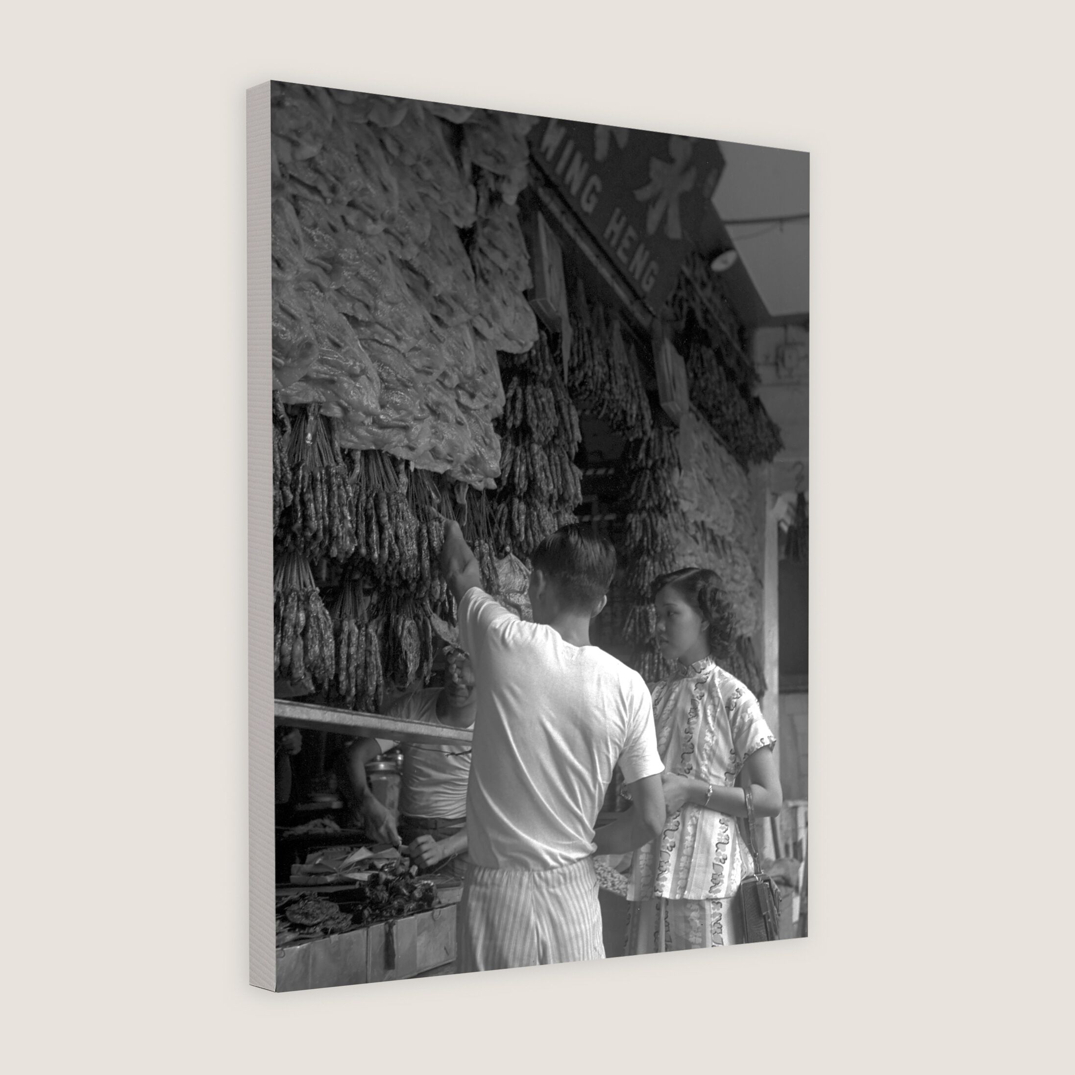Shopping for Waxed Meat During Chinese New Year 1952-My Sg Memories