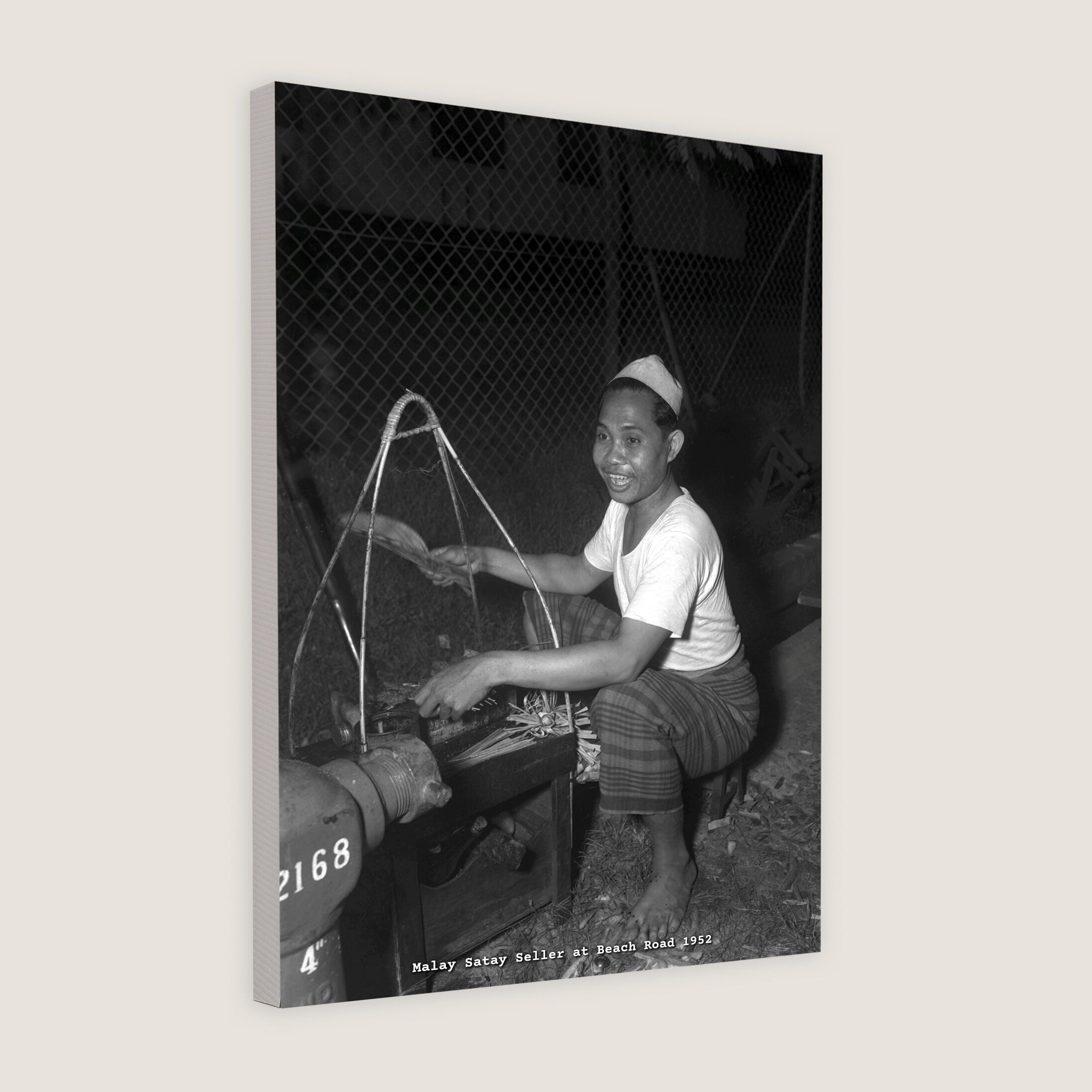 Malay Satay Seller at Beach Road 1952-My Sg Memories