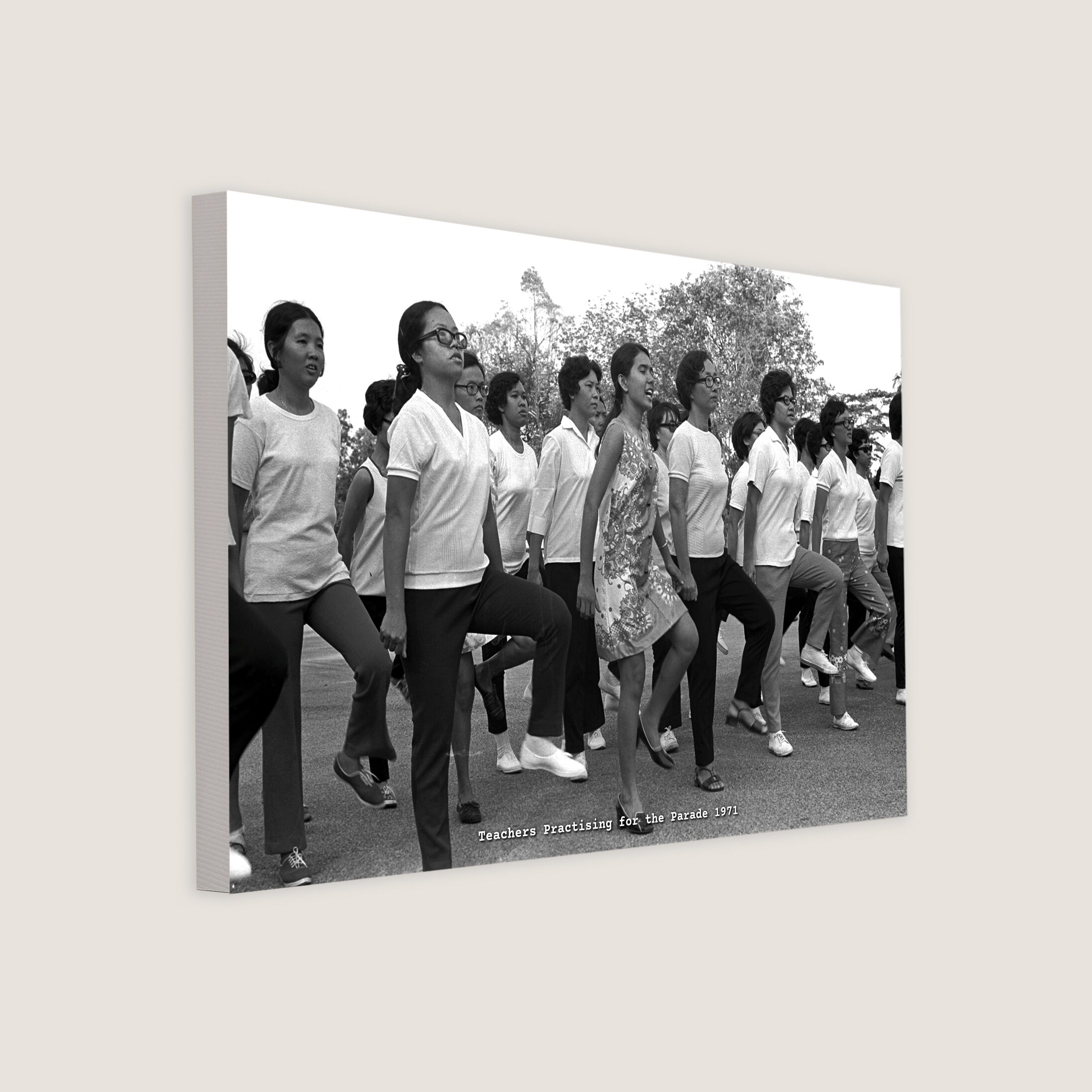 Teachers Practising for the Parade 1971 Canvas