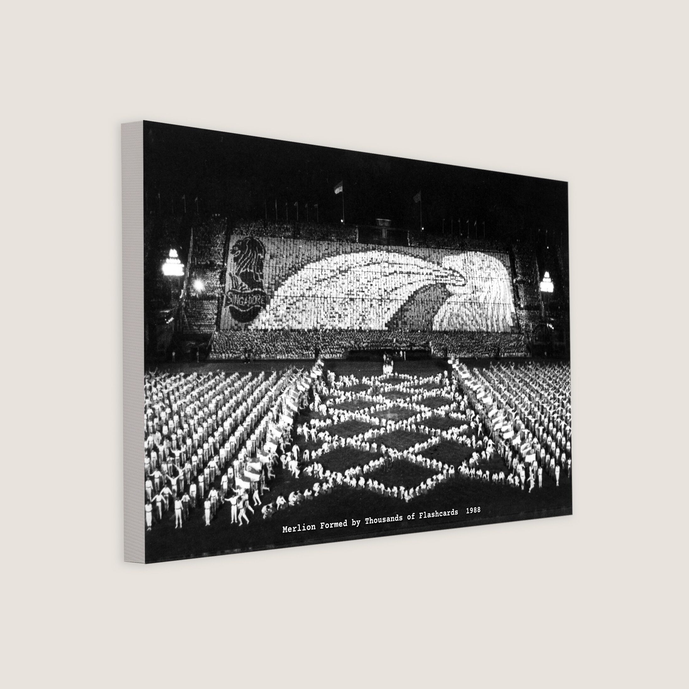 Merlion Formed by Thousands of Flashcards 1988 Canvas