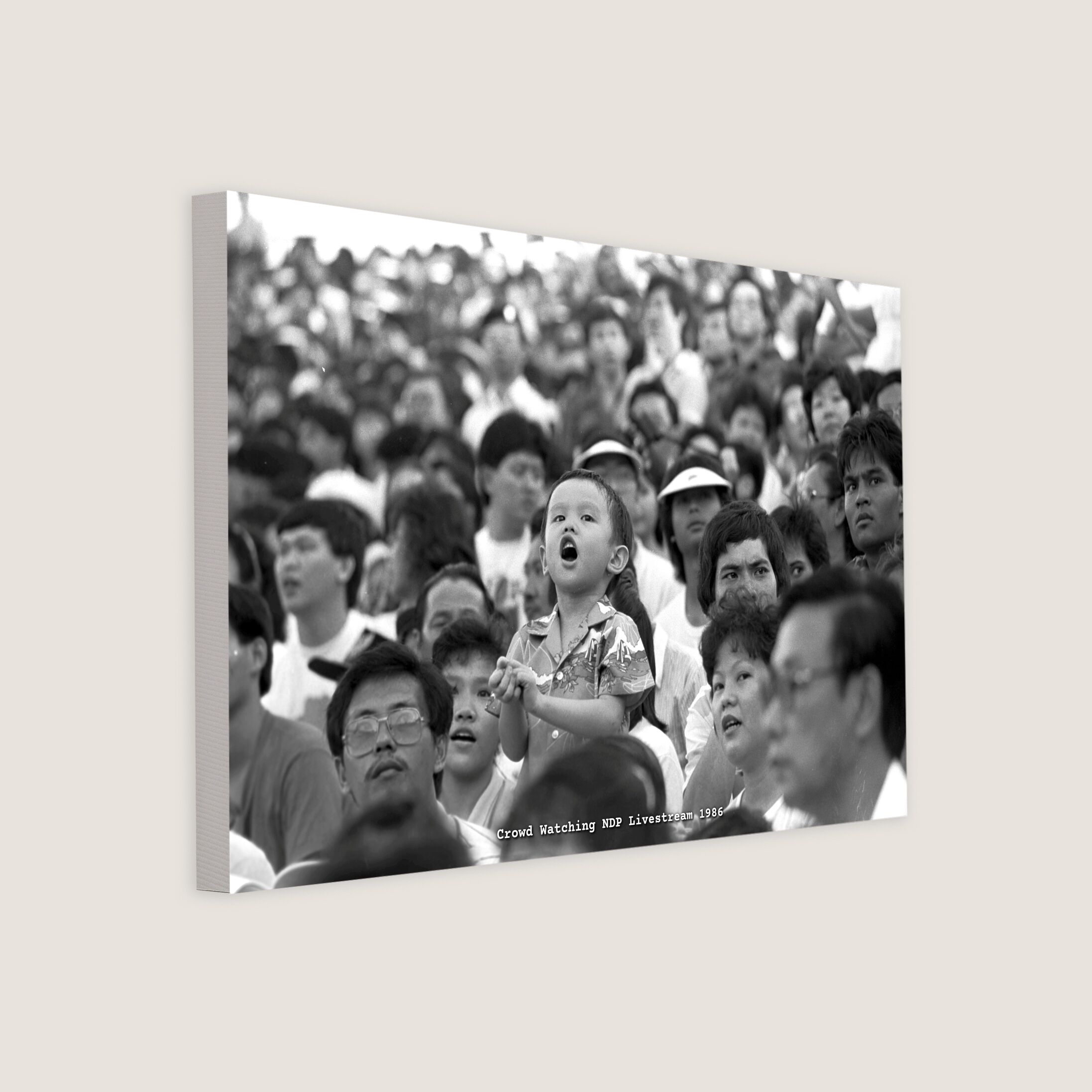 Crowd Watching NDP Livestream 1986-My Sg Memories