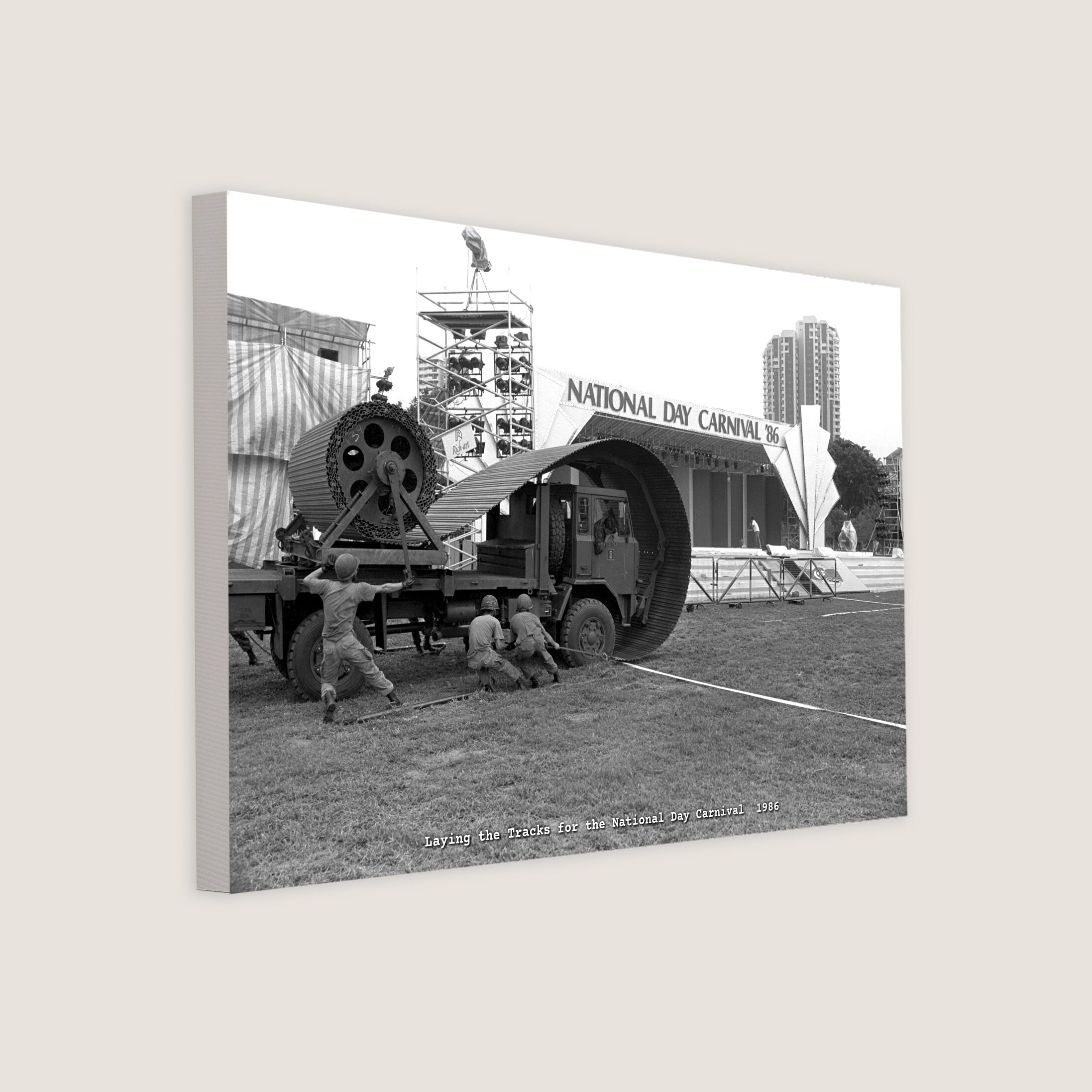 Laying the Tracks for the National Day Carnival 1986 Canvas