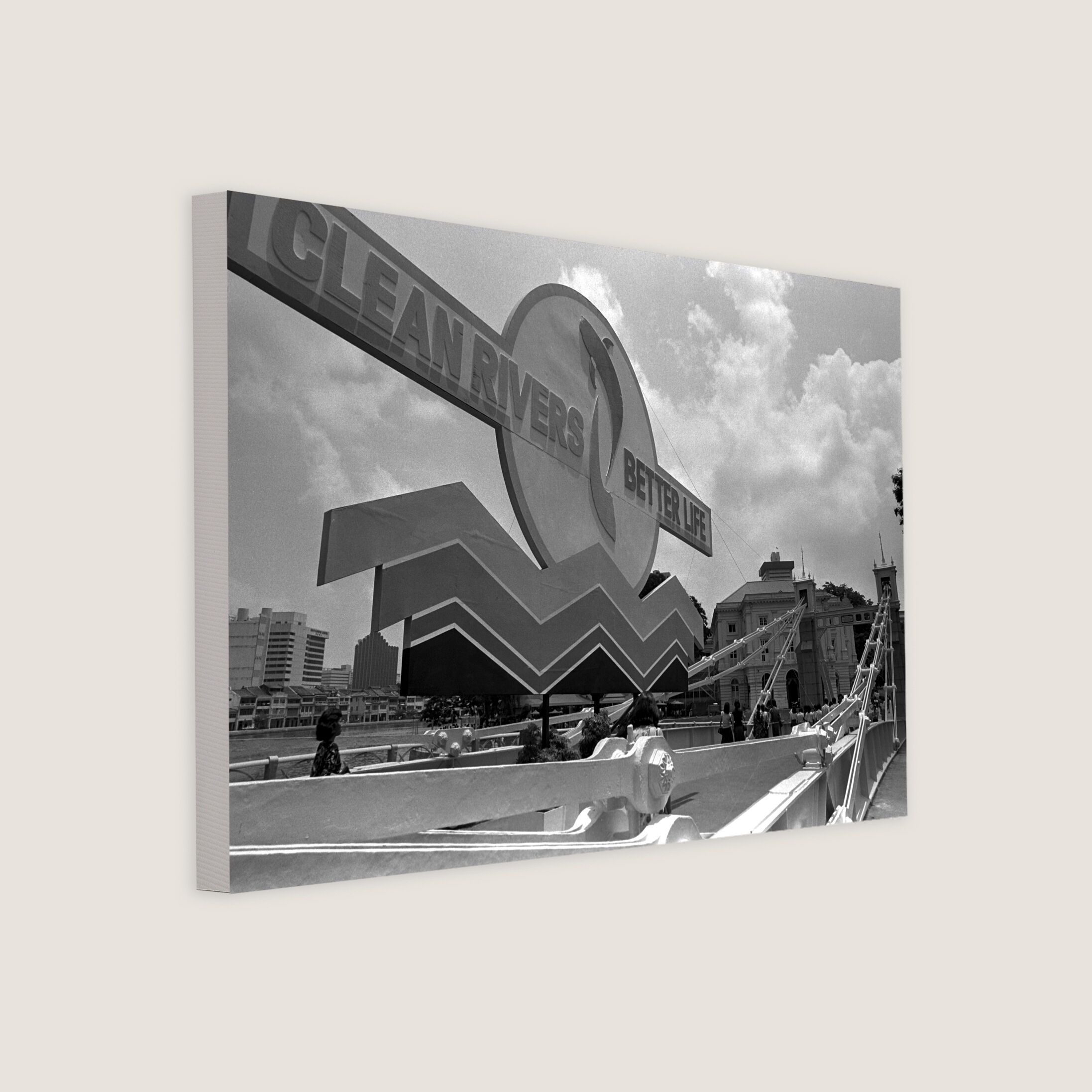 Mural Declaring the Renewal of Singapore River 1987