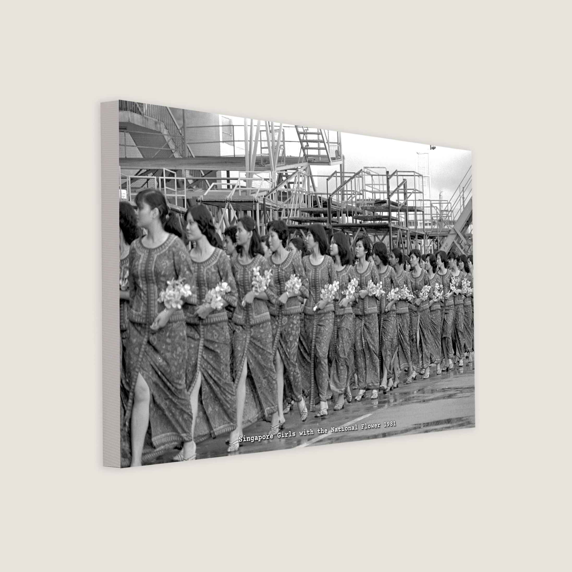 Singapore Girls with the National Flower 1981 Canvas