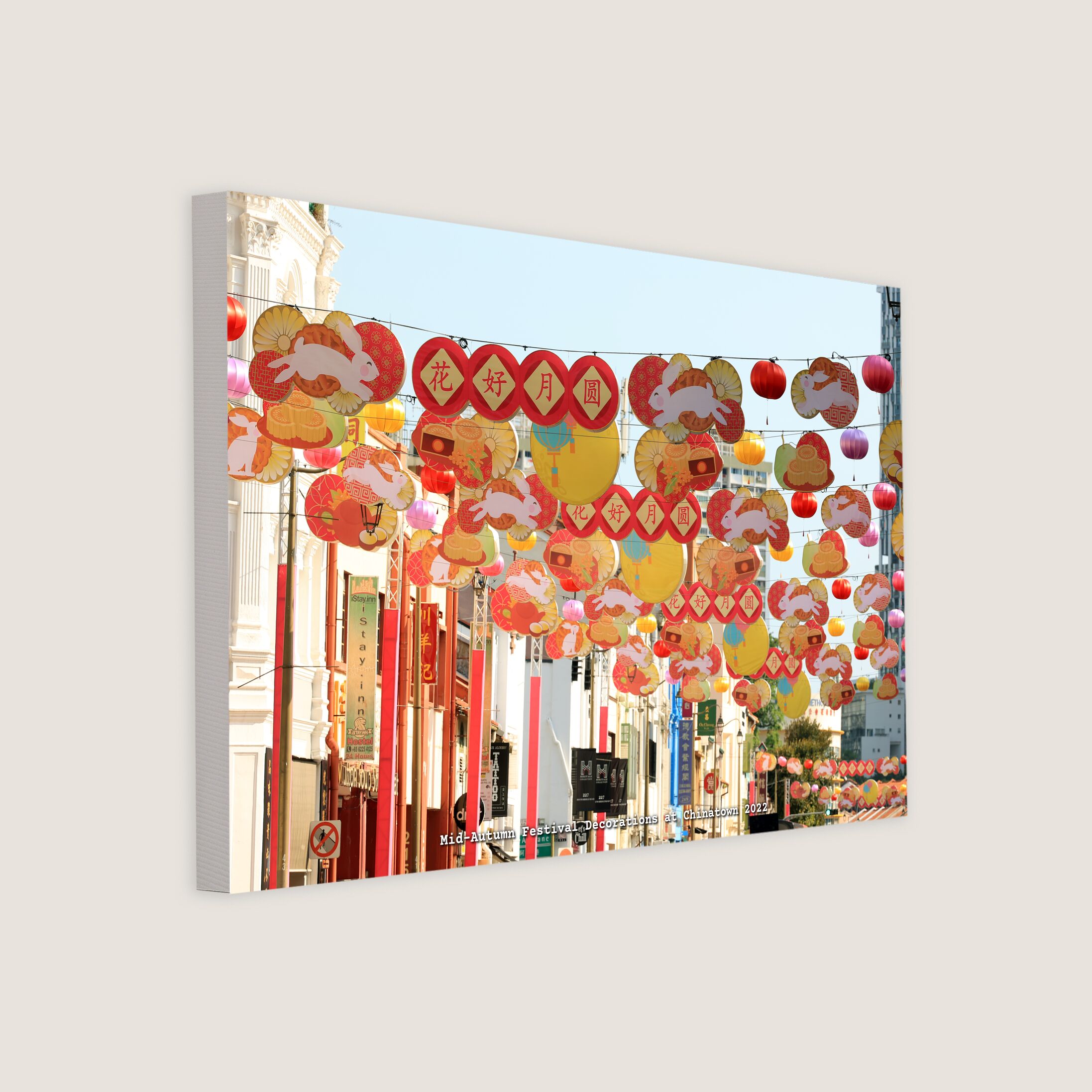 Mid-Autumn Festival Decorations at Chinatown 2022 Canvas