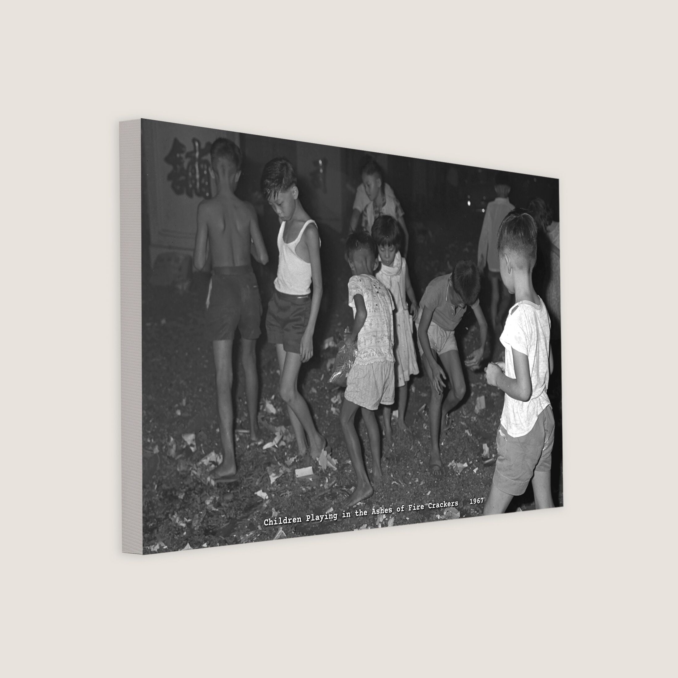 Children Playing in the Ashes of Fire Crackers 1967-My Sg Memories