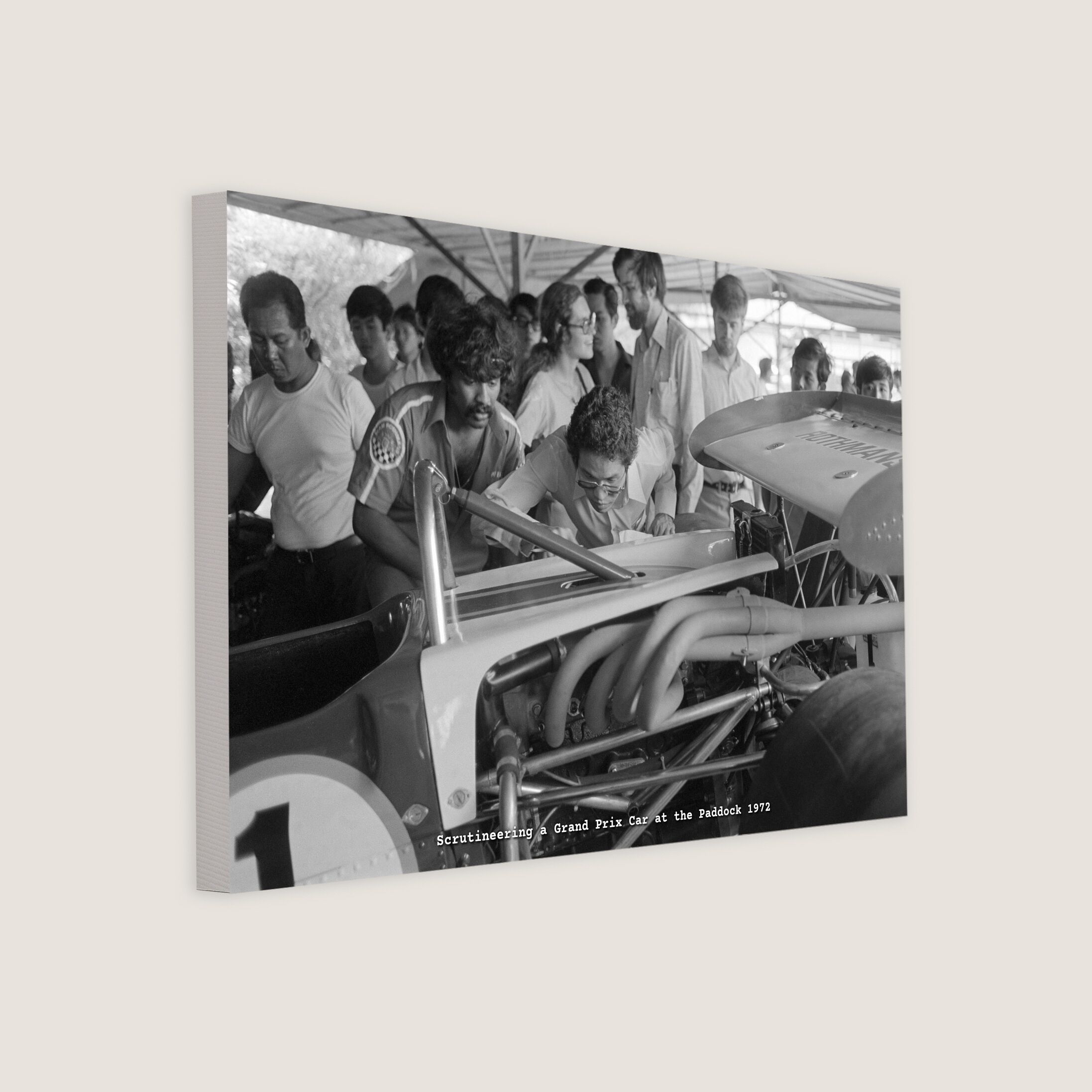 Scrutineering a Grand Prix Car at the Paddock 1972