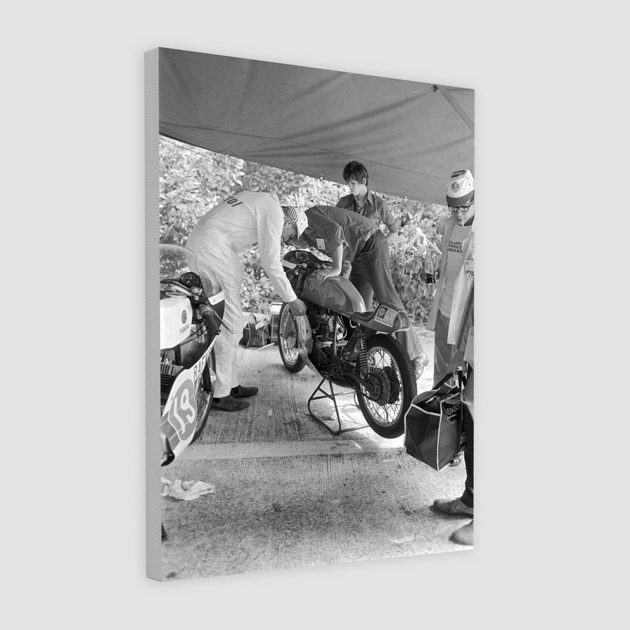 Scrutineering a Motorcycle at the Paddock 1972-My Sg Memories