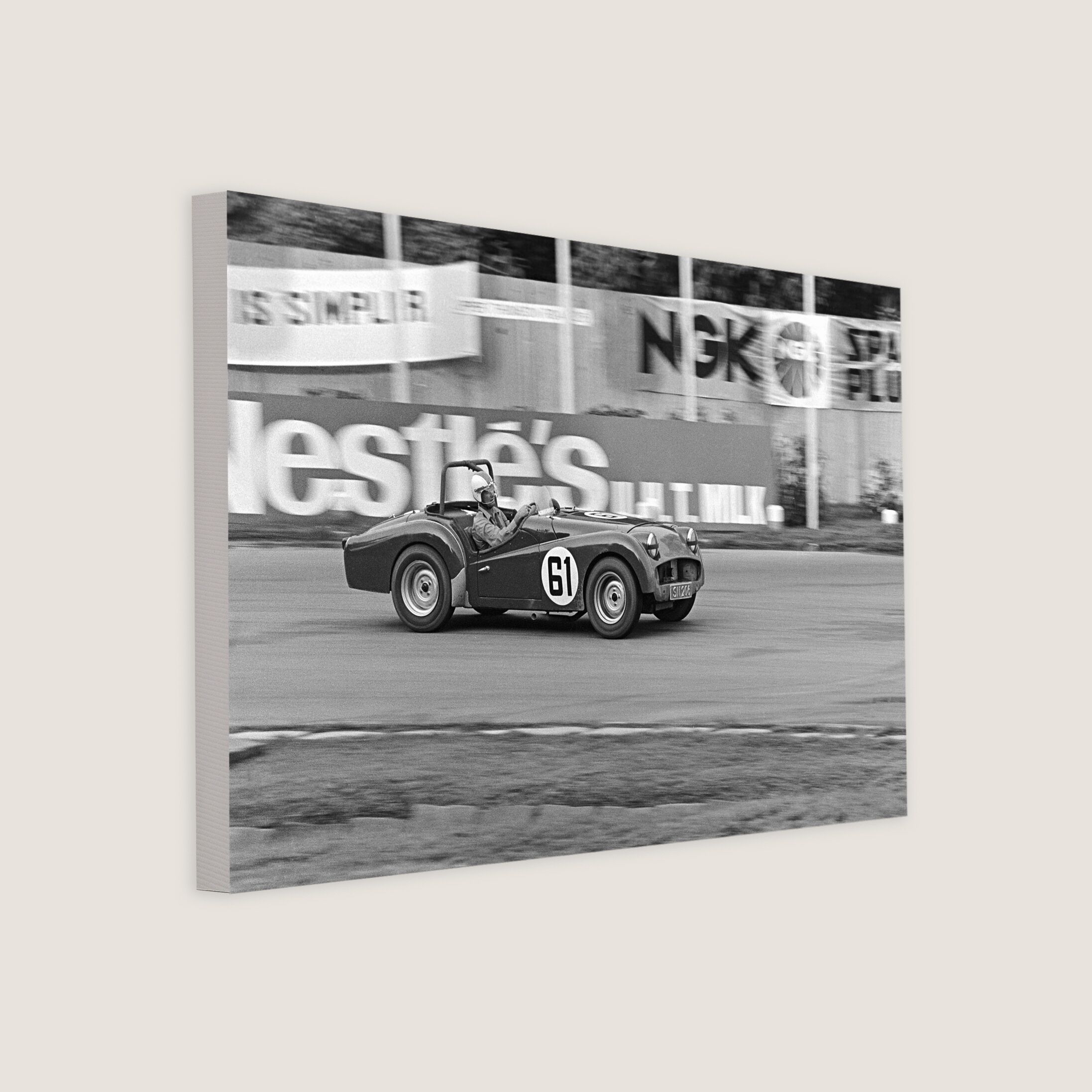 Ian Boughton in a Triumph TR3A 1972