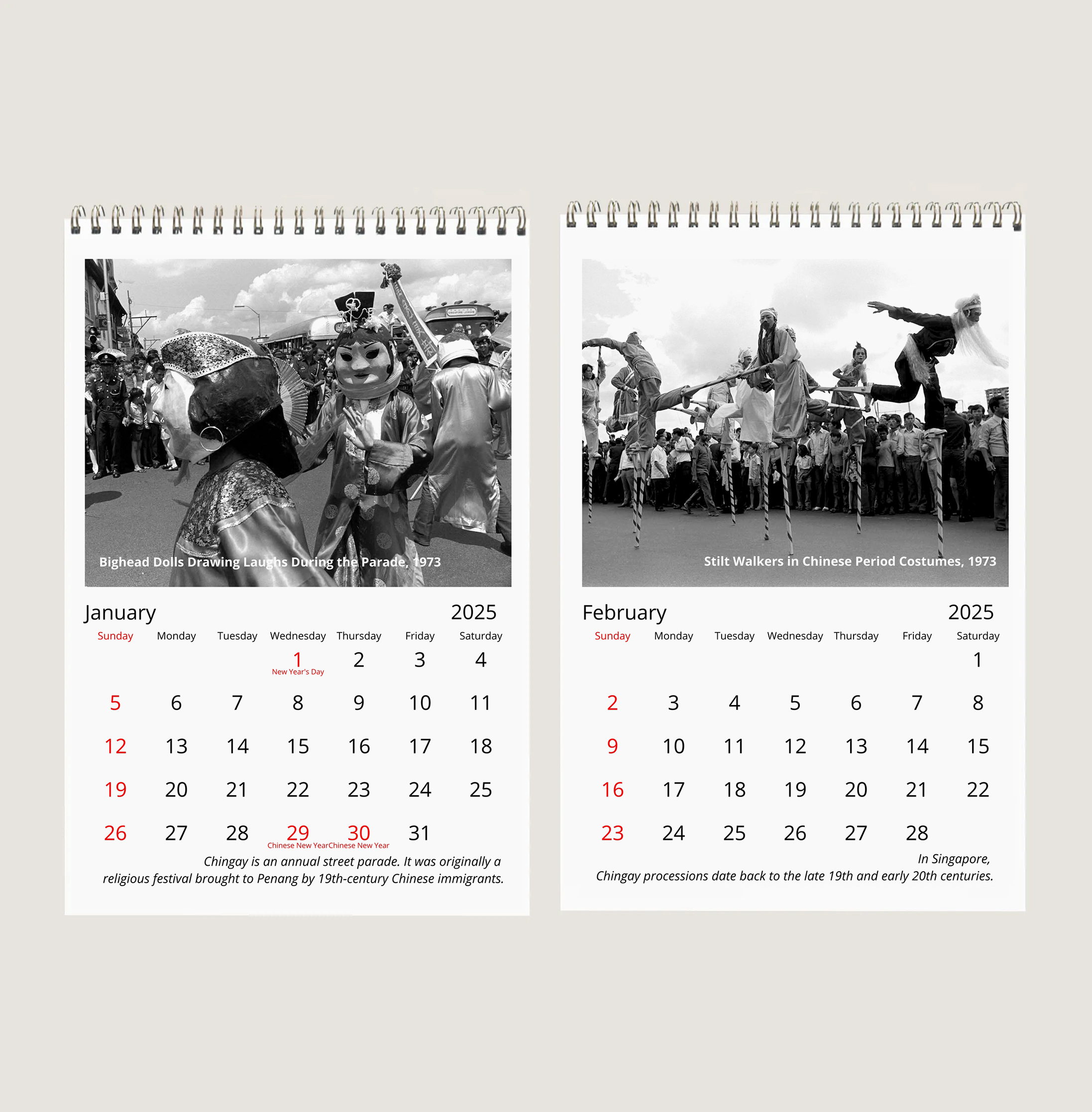 Chingay through the Years Calendar-My Sg Memories
