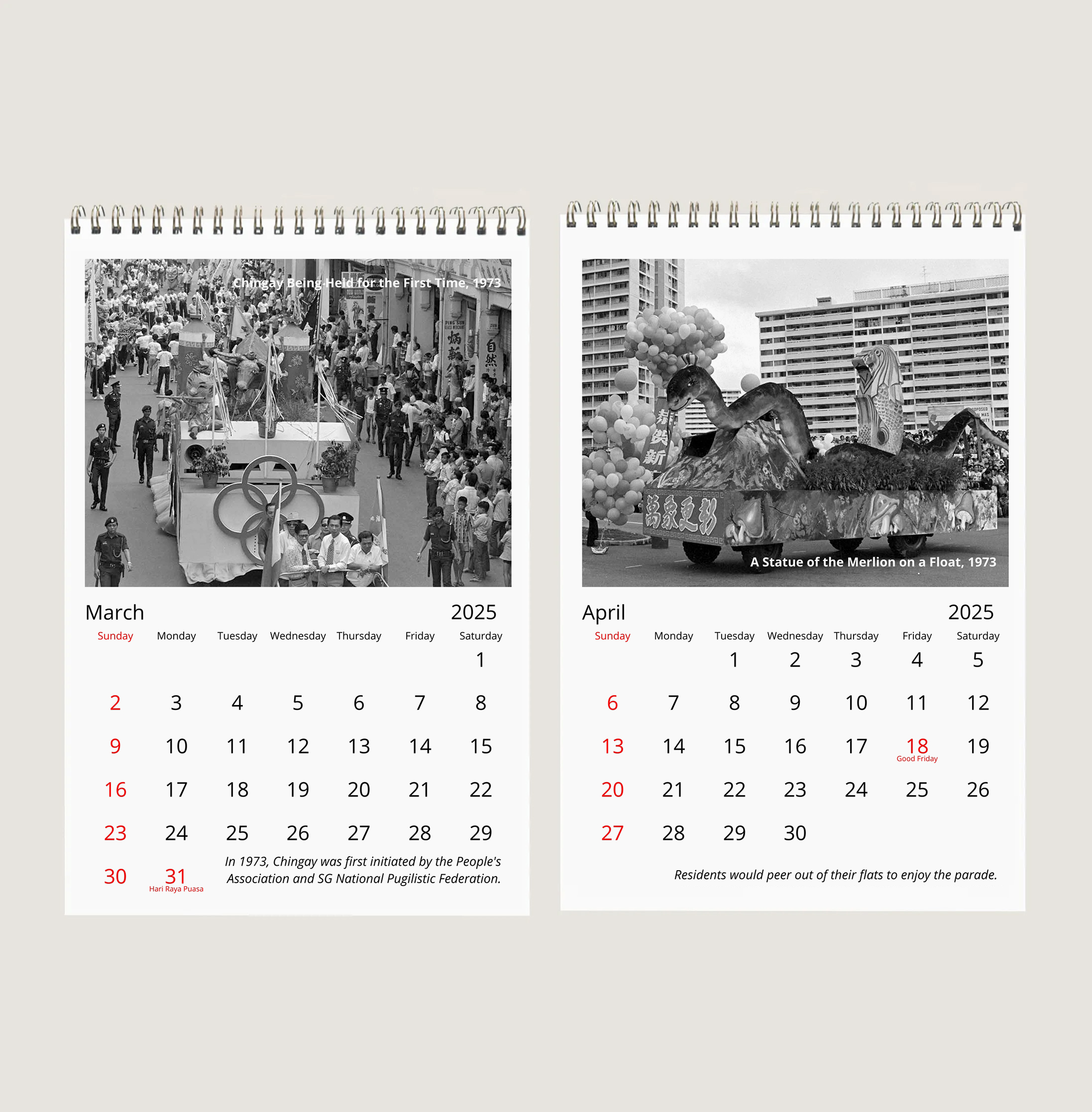 Chingay through the Years Calendar-My Sg Memories