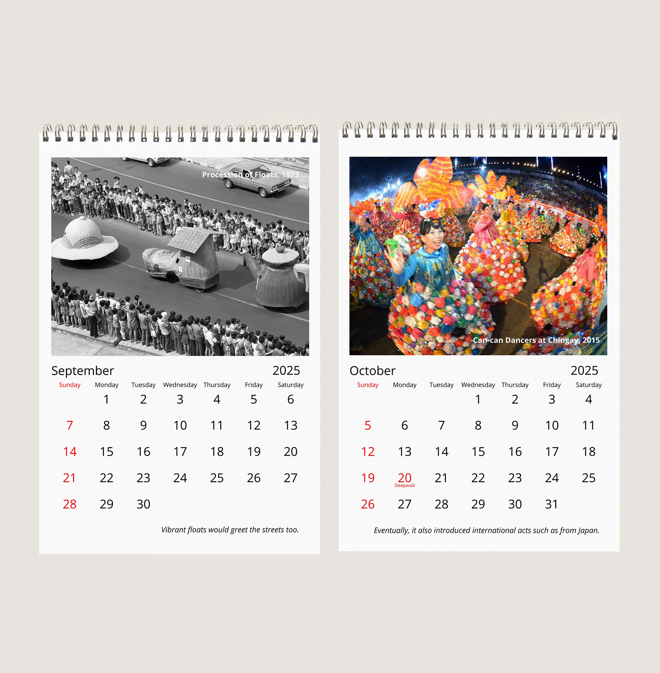 Chingay through the Years Calendar-My Sg Memories